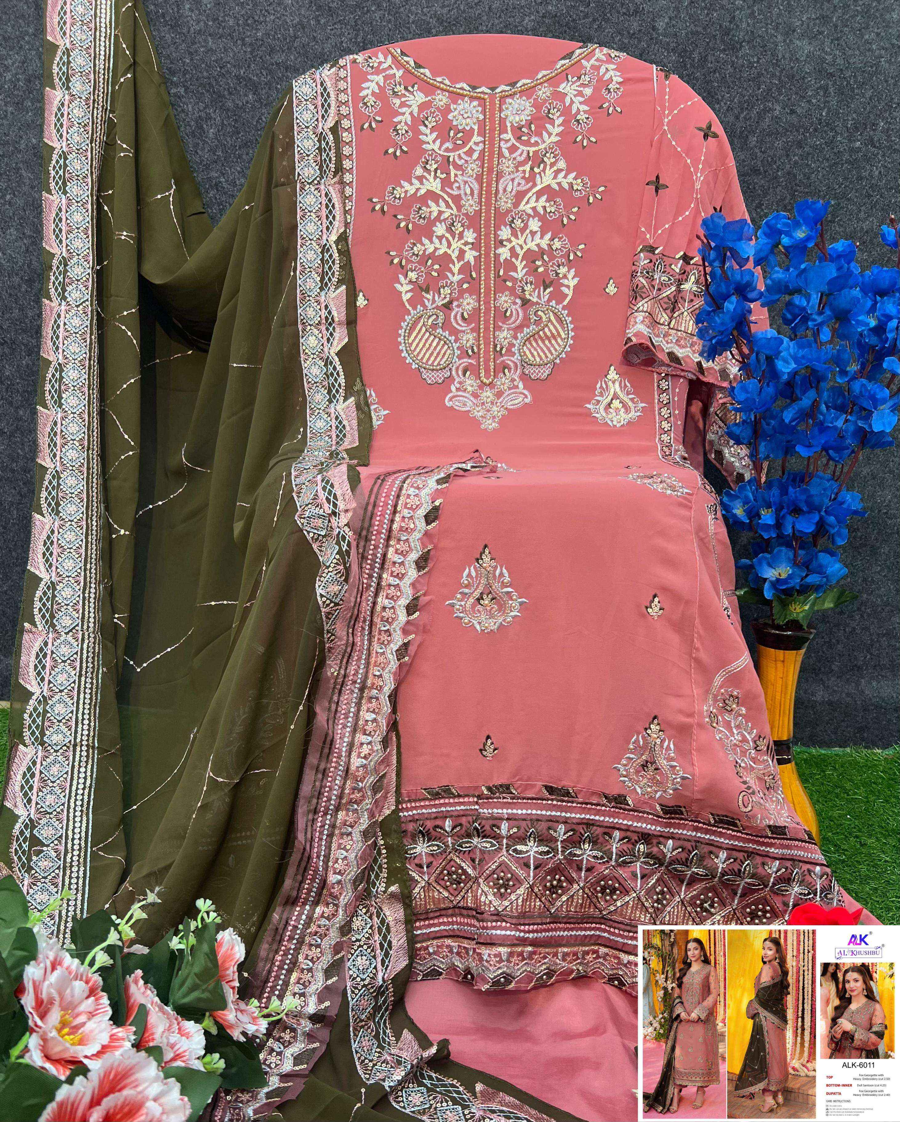 Al Khushbu Zahra Rubab Vol 3 Georgette Dress Material 3 pcs Catalogue