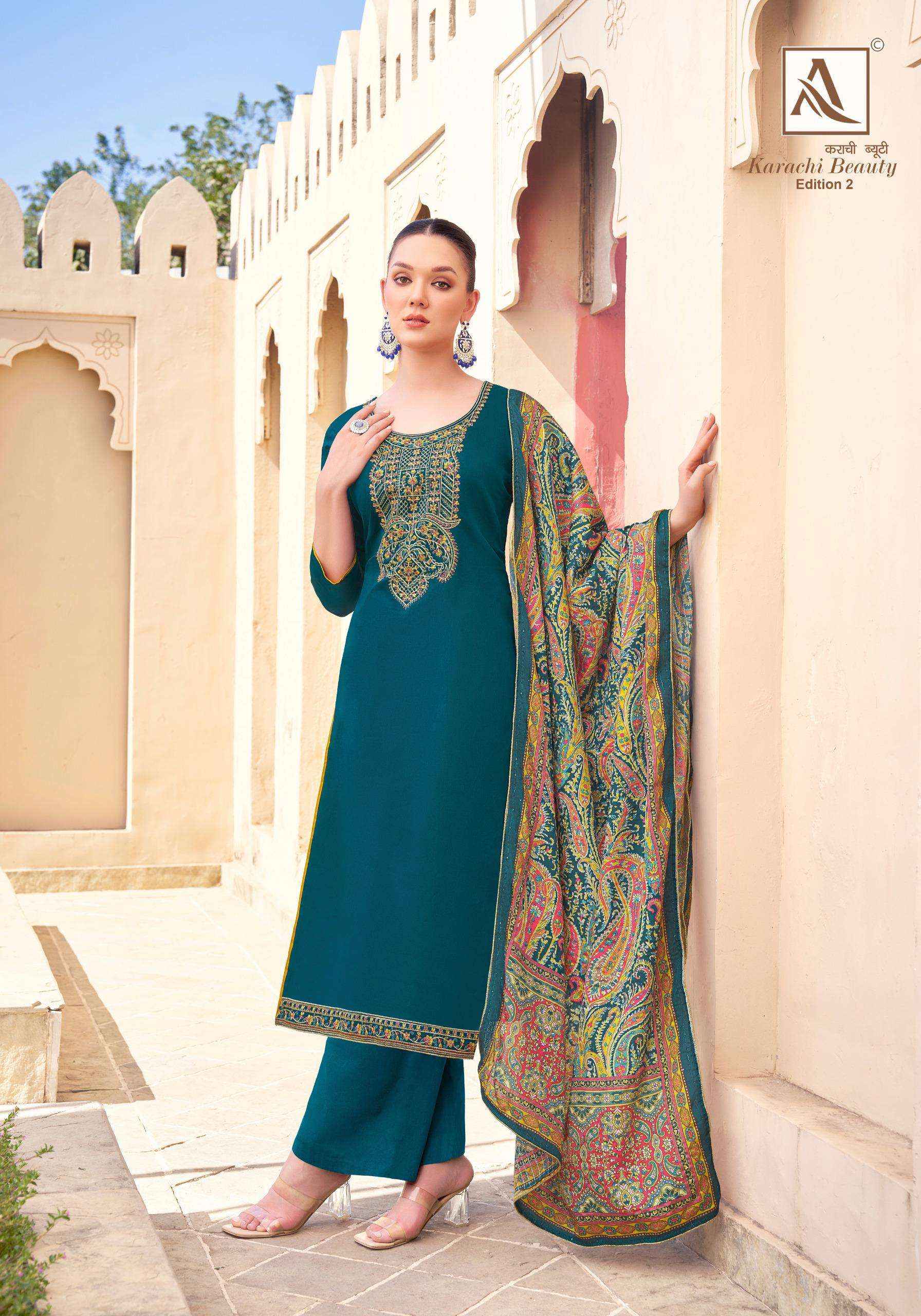 Alok Karachi Beauty Edition 2 Jam Cotton Dress Material 6 pcs Catalogue