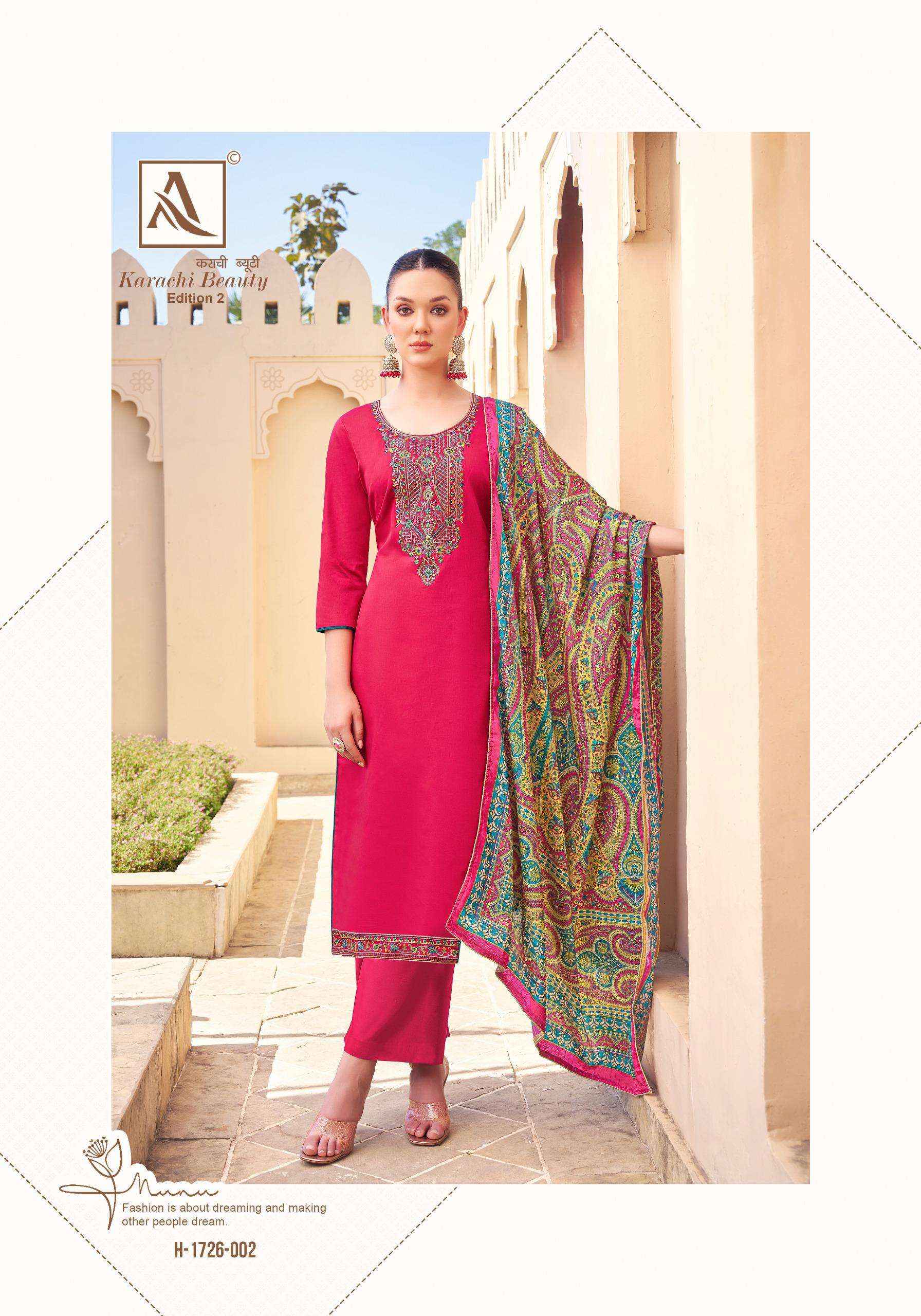Alok Karachi Beauty Edition 2 Jam Cotton Dress Material 6 pcs Catalogue