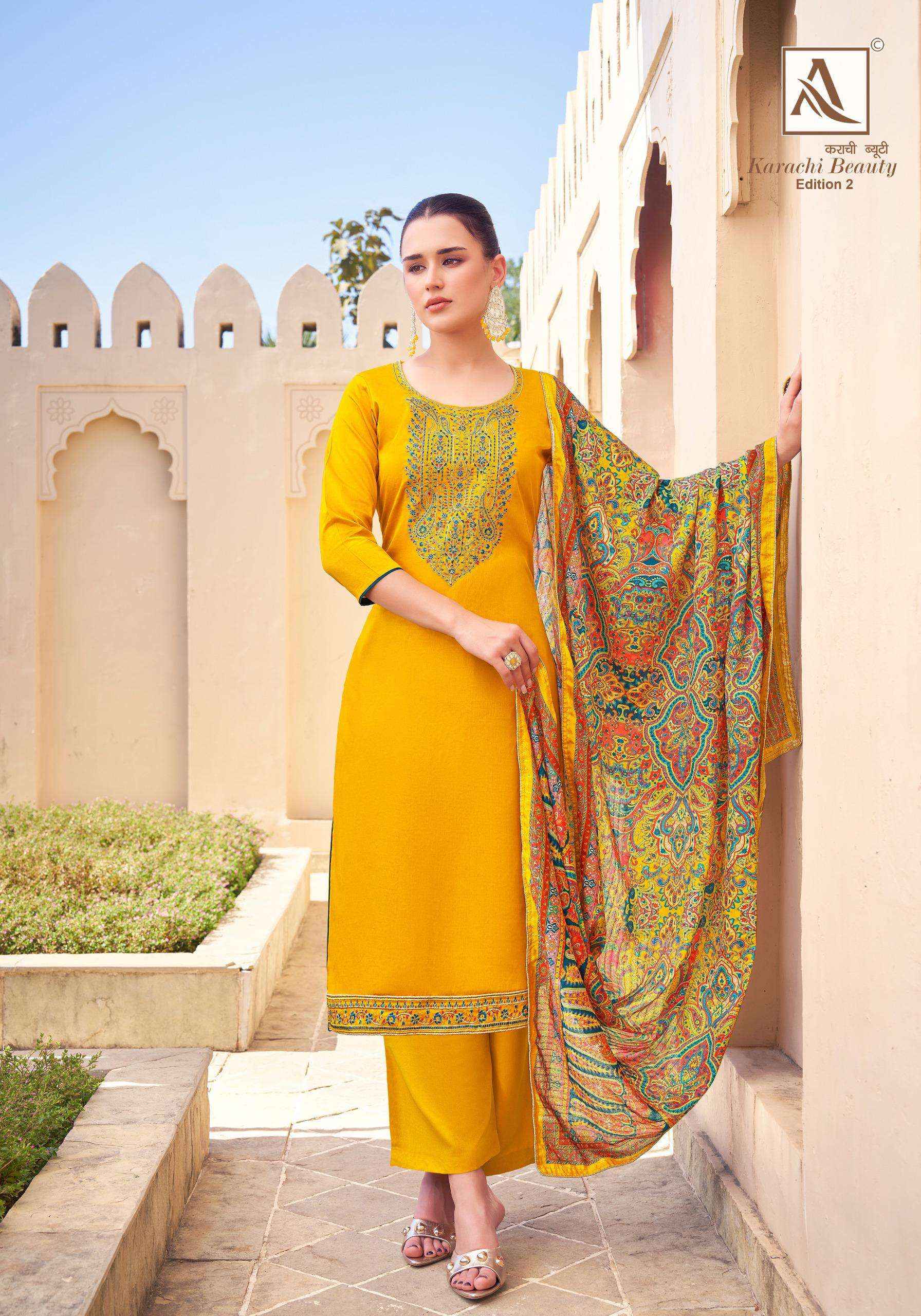 Alok Karachi Beauty Edition 2 Jam Cotton Dress Material 6 pcs Catalogue