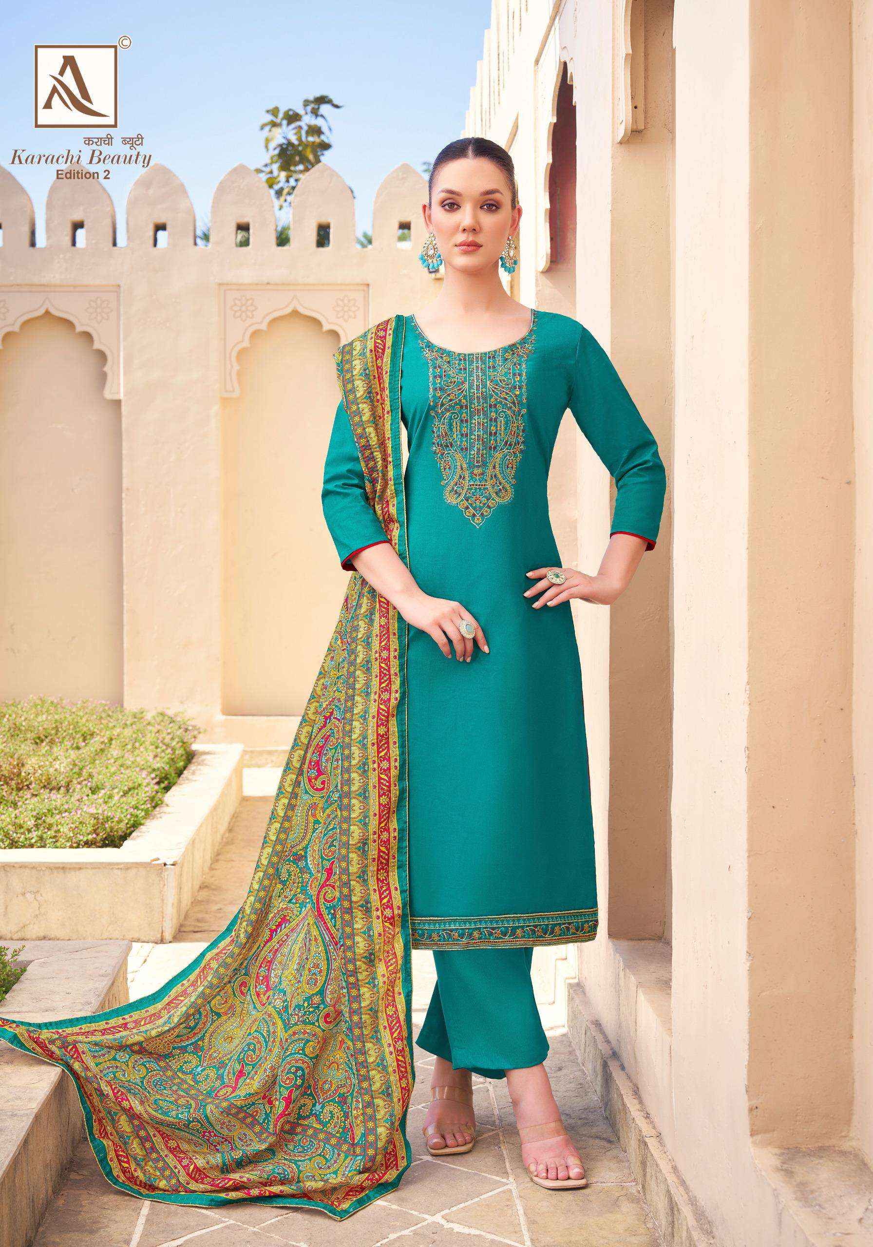Alok Karachi Beauty Edition 2 Jam Cotton Dress Material 6 pcs Catalogue