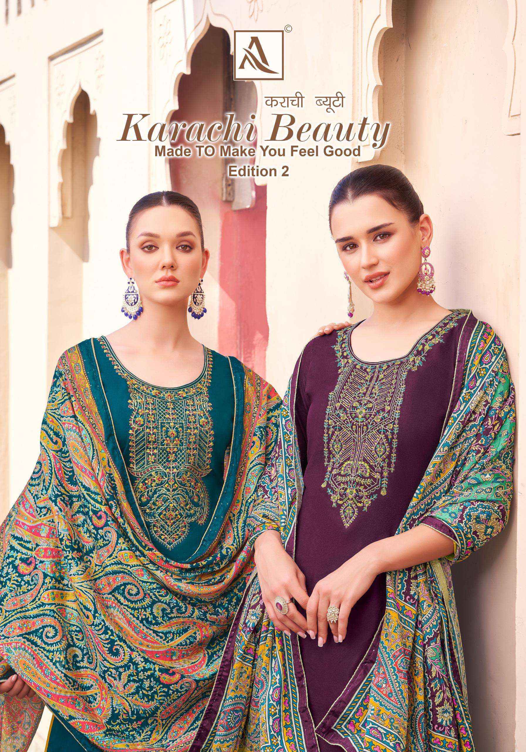 Alok Karachi Beauty Edition 2 Jam Cotton Dress Material 6 pcs Catalogue