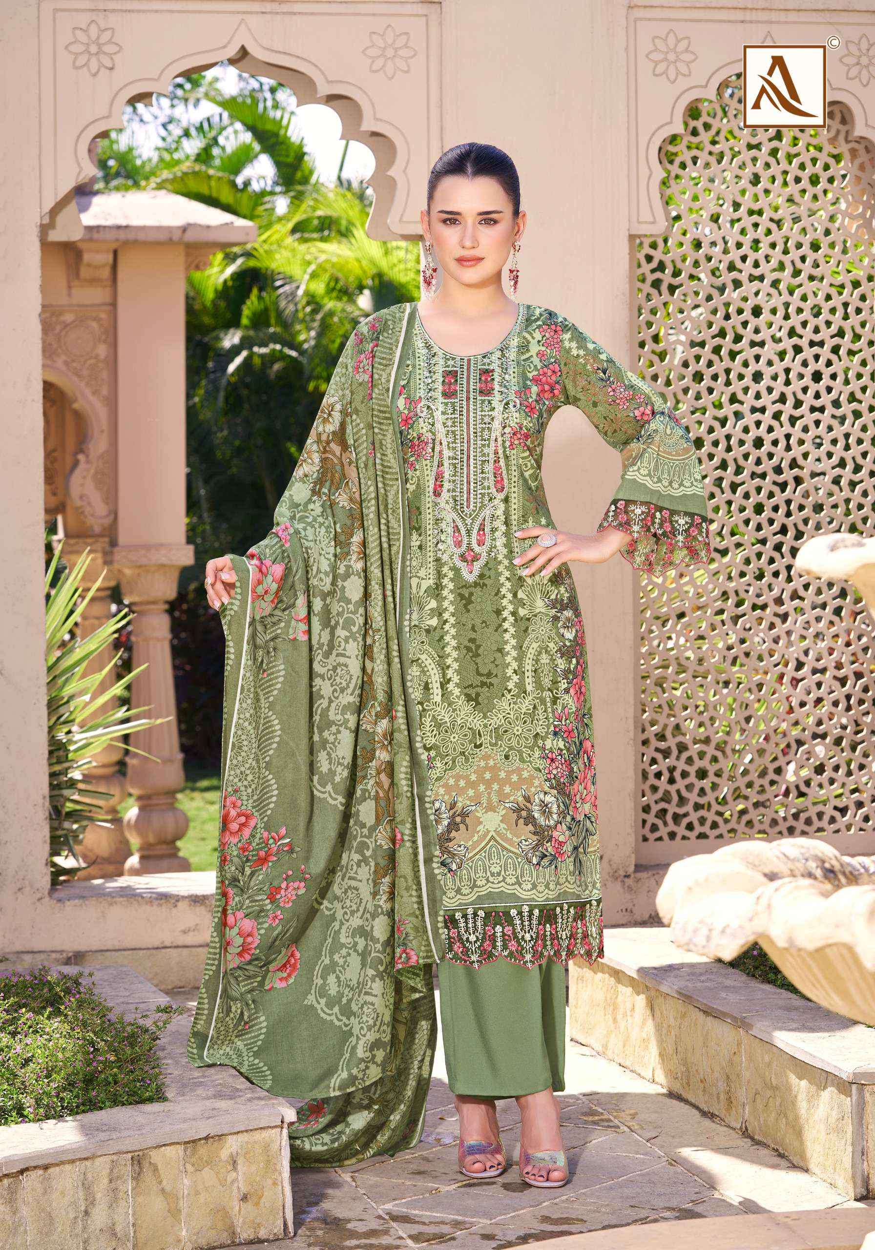 Alok Qurbat Edition 17 Cambric Cotton Dress Material 8 pcs Catalogue