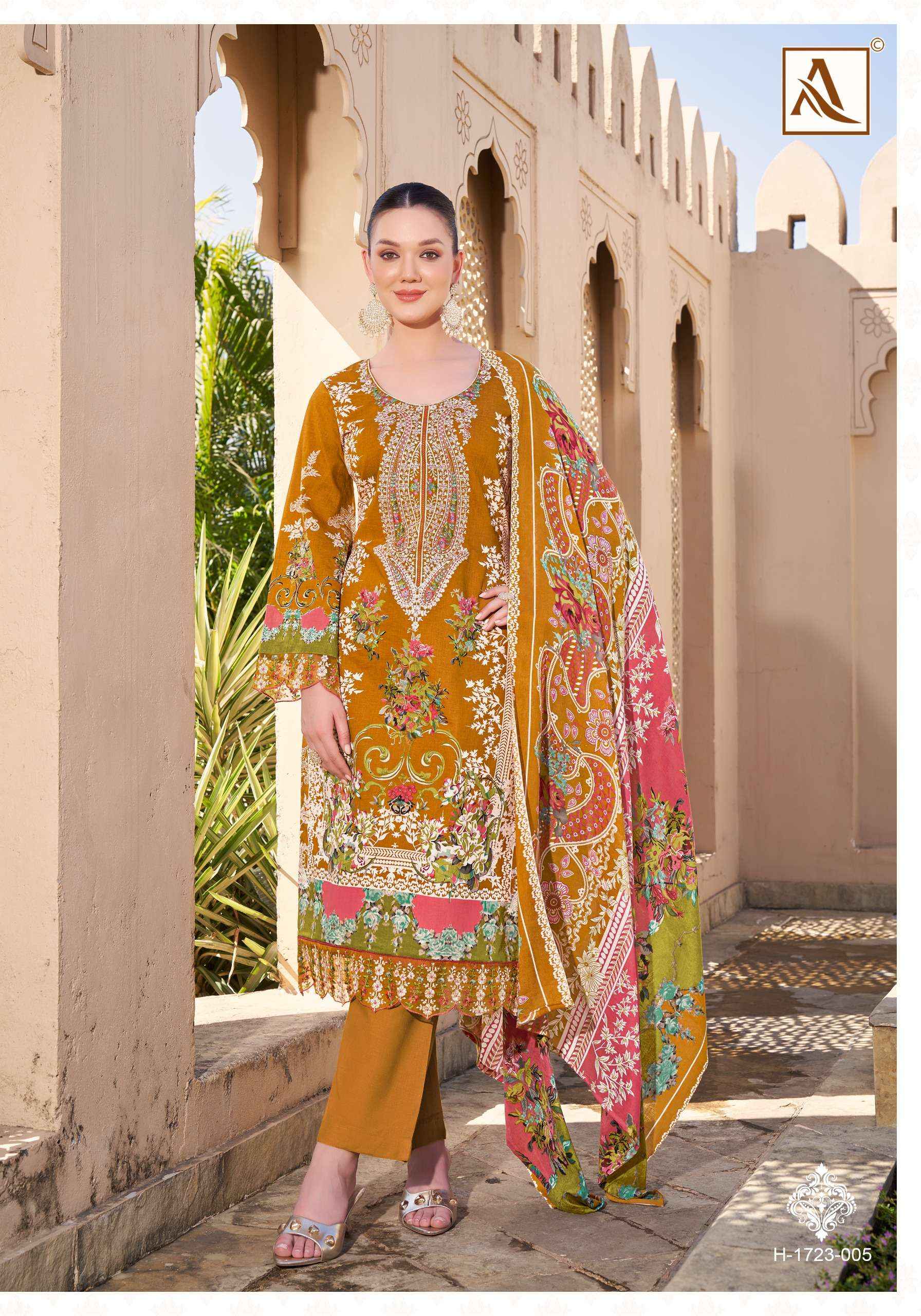 Alok Qurbat Edition 17 Cambric Cotton Dress Material 8 pcs Catalogue