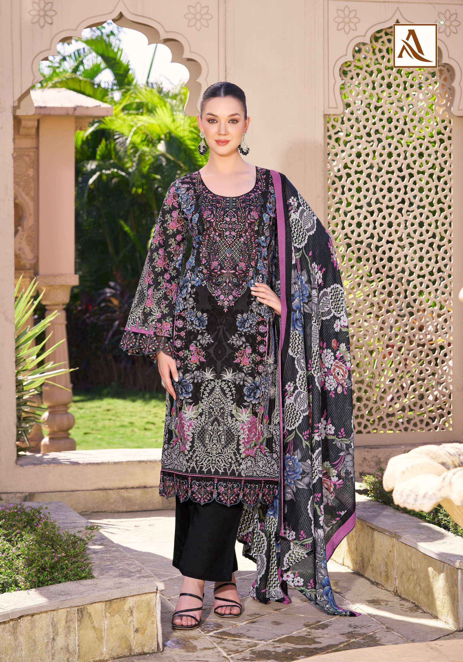 Alok Qurbat Edition 17 Cambric Cotton Dress Material 8 pcs Catalogue