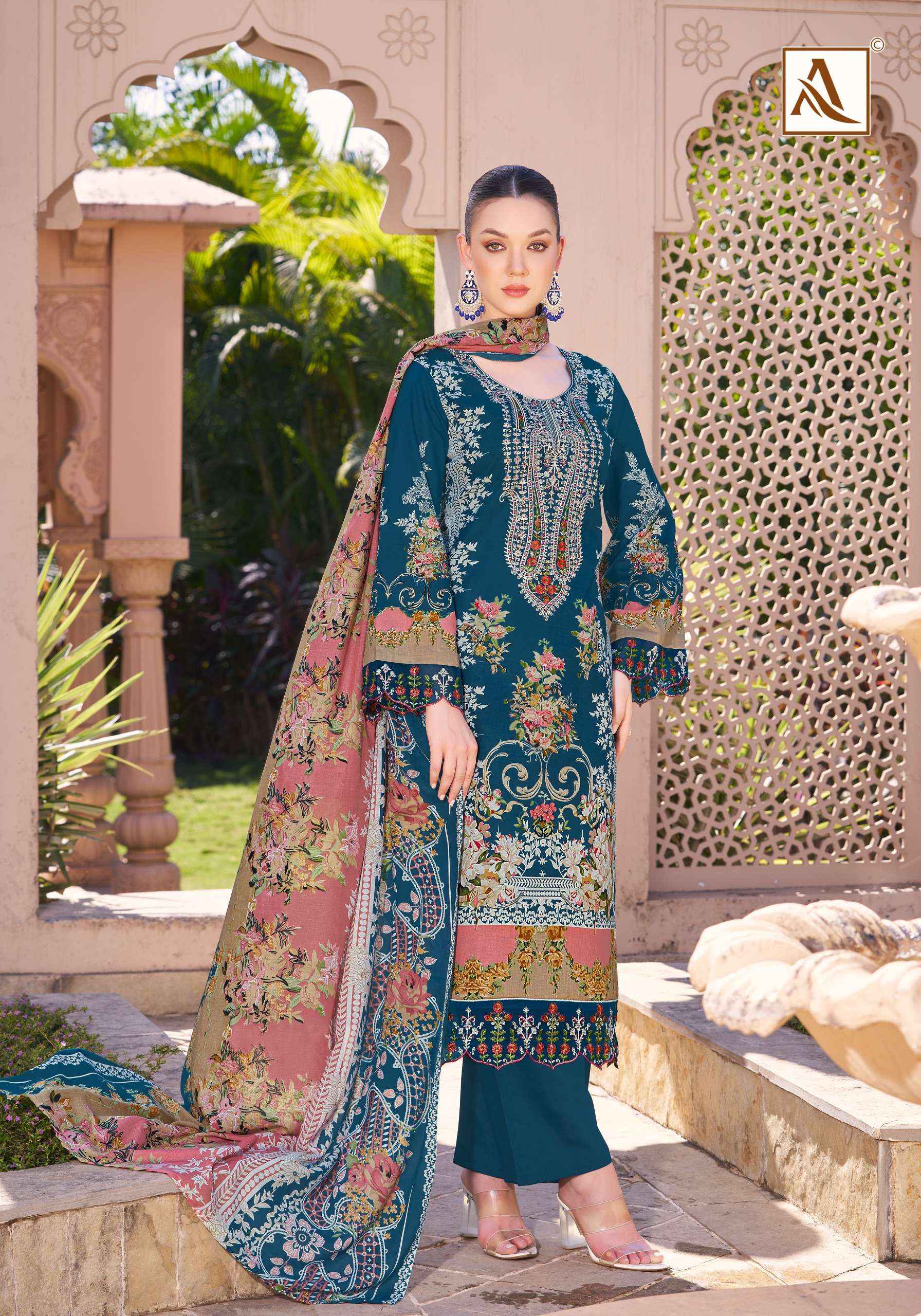 Alok Qurbat Edition 17 Cambric Cotton Dress Material 8 pcs Catalogue