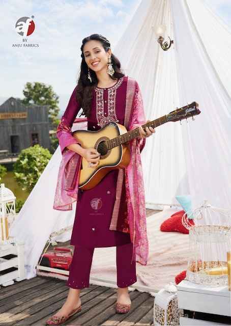 Anju Fabrics Ghunghat Vol 12 Readymade Silk Dress 6 pcs Catalogue