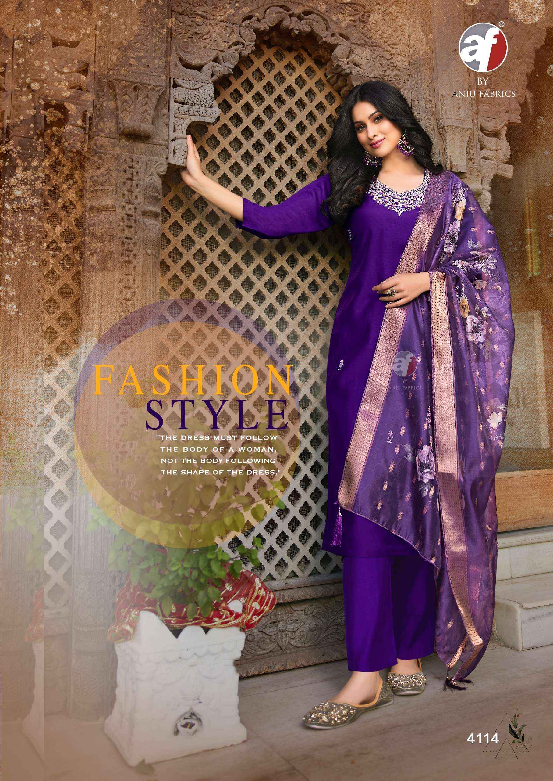 Anju Fabrics Mayra Vol 6 Readymade Silk Dress 6 pcs Catalogue