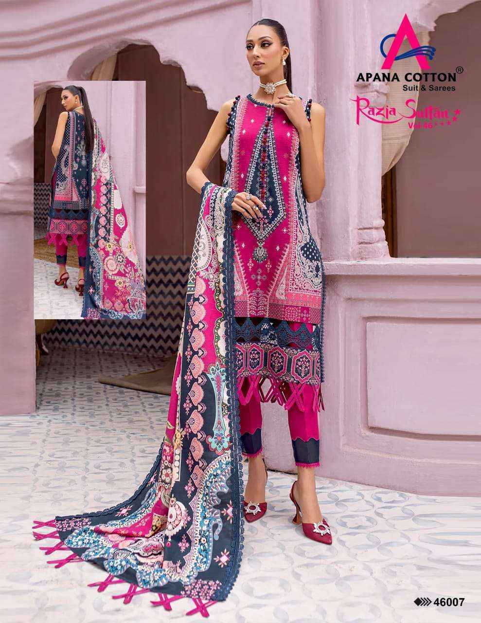 Apana Cotton Razia Sultan Vol 46 Cotton Dress Material 10 pcs Catalogue