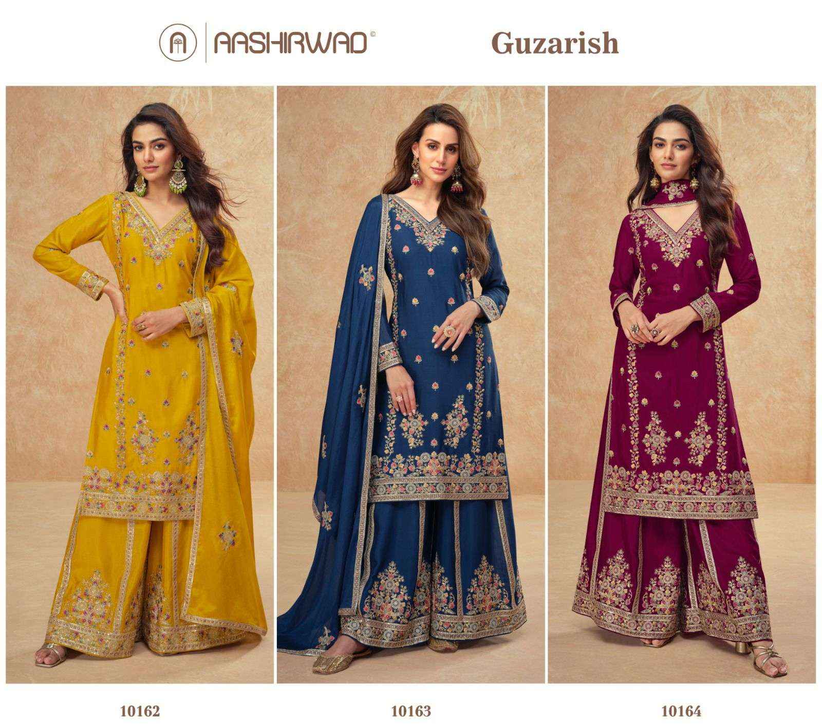 Ashirwad Guzarish Readymade Chinon Silk Dress 3 pcs Catalogue
