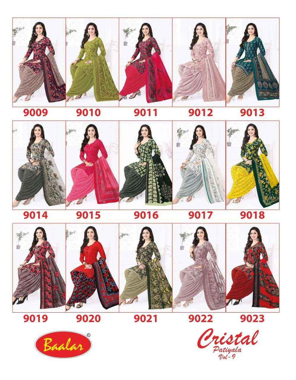 Baalar Cristal Patiyala Vol 9 Cotton Dress Material 15 pcs Catalogue