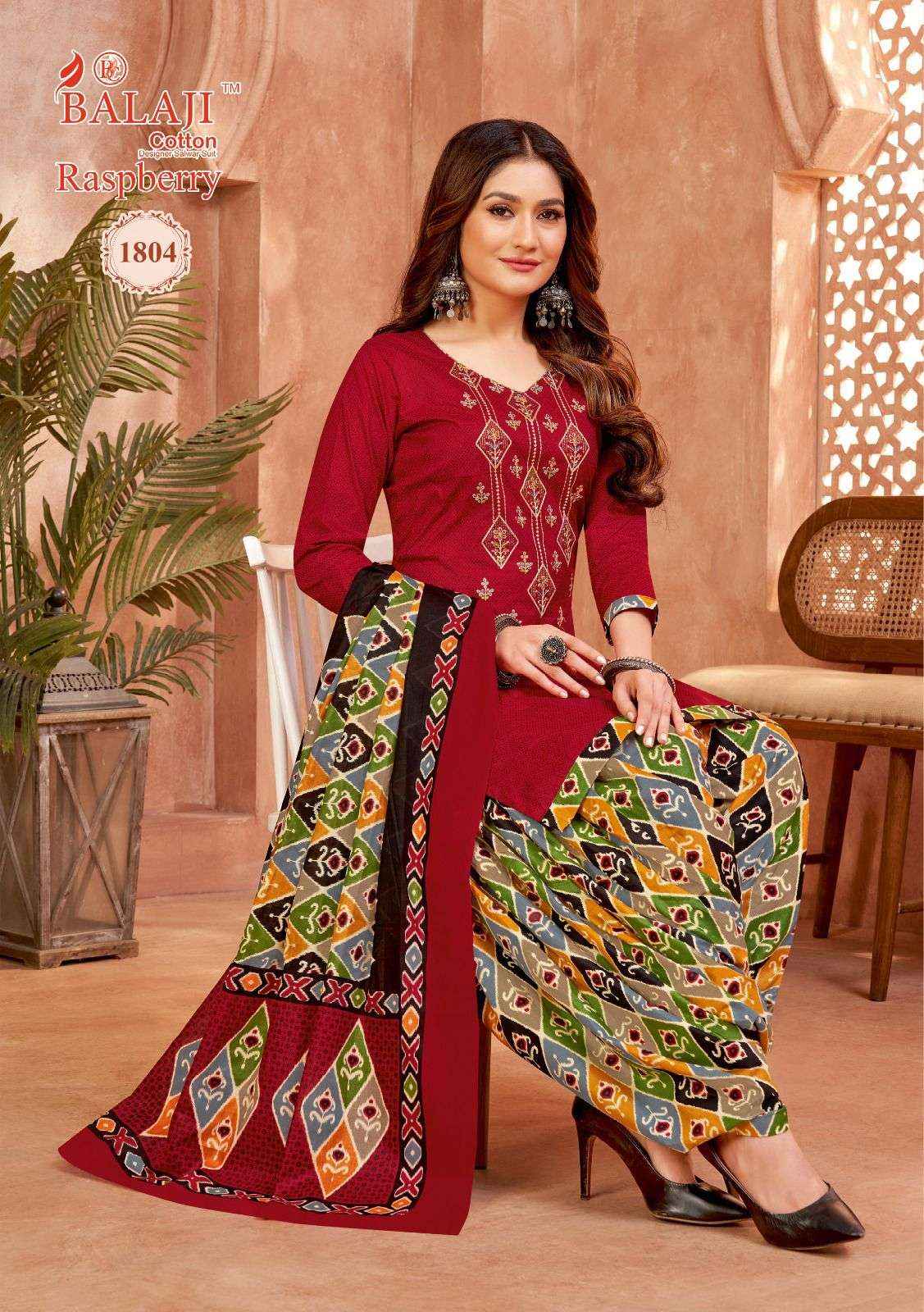 Balaji Raspberry Vol 18 Cotton Dress Material 12 pcs Catalogue