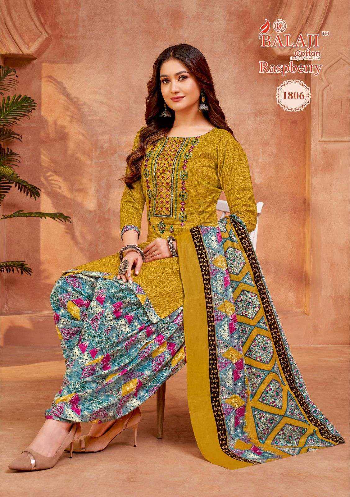 Balaji Raspberry Vol 18 Cotton Dress Material 12 pcs Catalogue