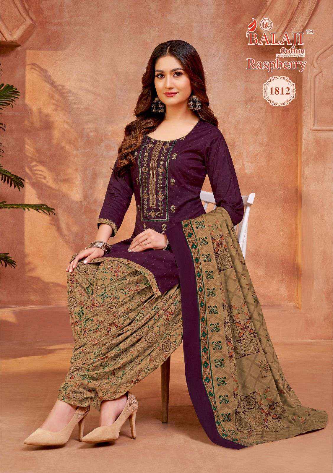 Balaji Raspberry Vol 18 Cotton Dress Material 12 pcs Catalogue