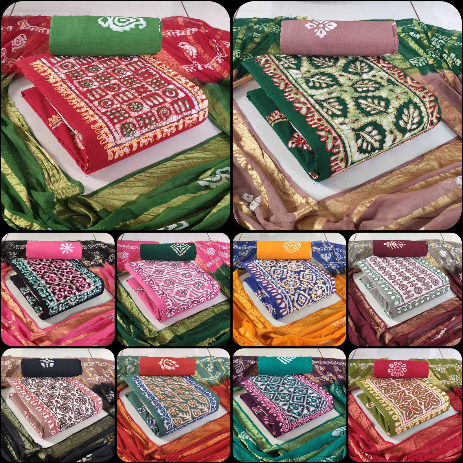 Batik 101 Cotton With Neck Wax Batik Non Catalog Dress Material 10 pcs Catalogue
