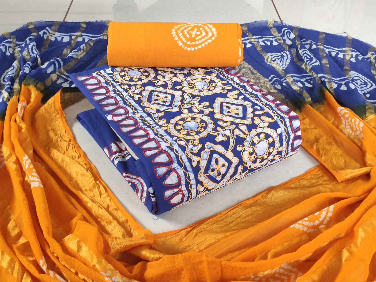 Batik 101 Cotton With Neck Wax Batik Non Catalog Dress Material 10 pcs Catalogue