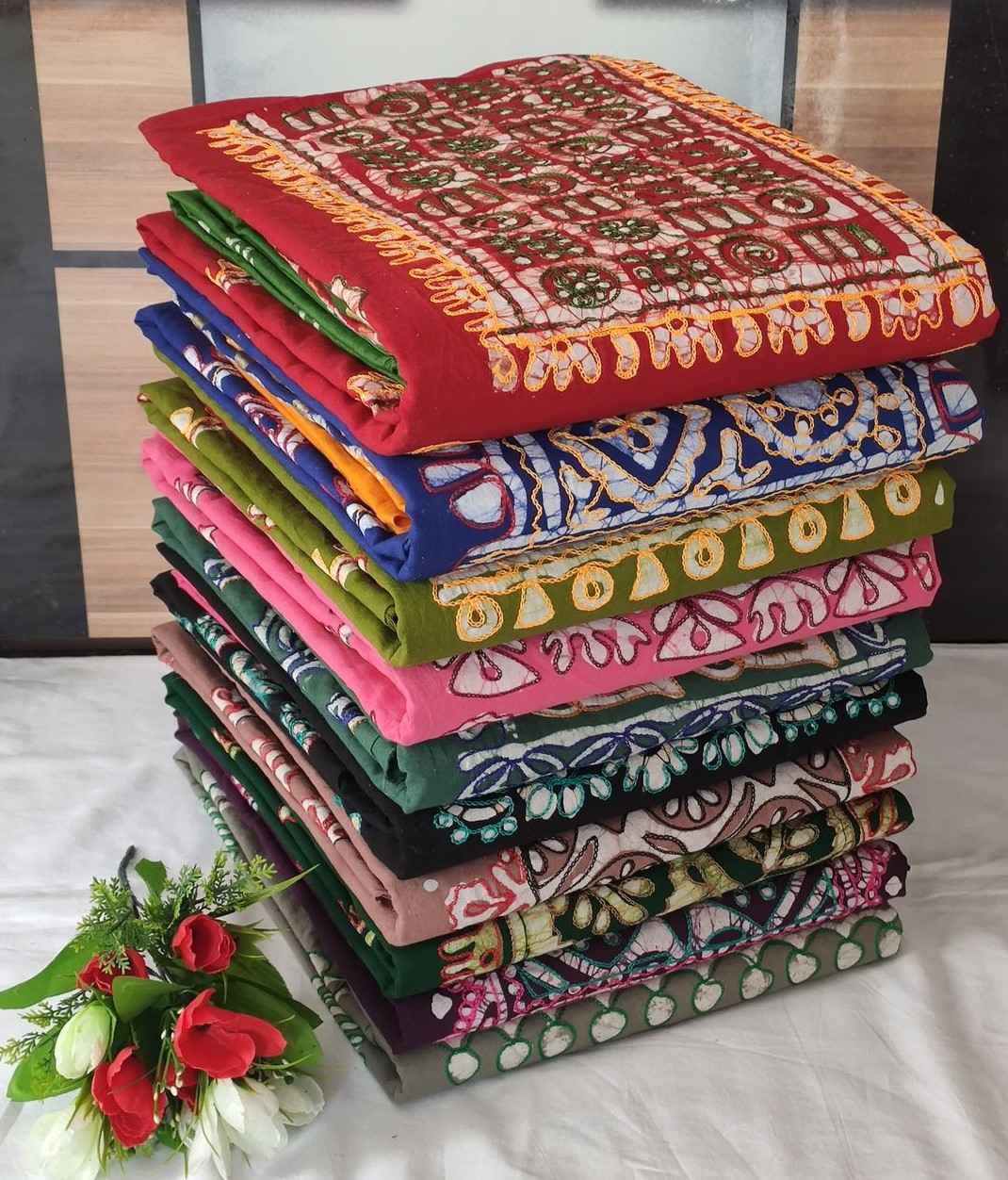 Batik 101 Cotton With Neck Wax Batik Non Catalog Dress Material 10 pcs Catalogue