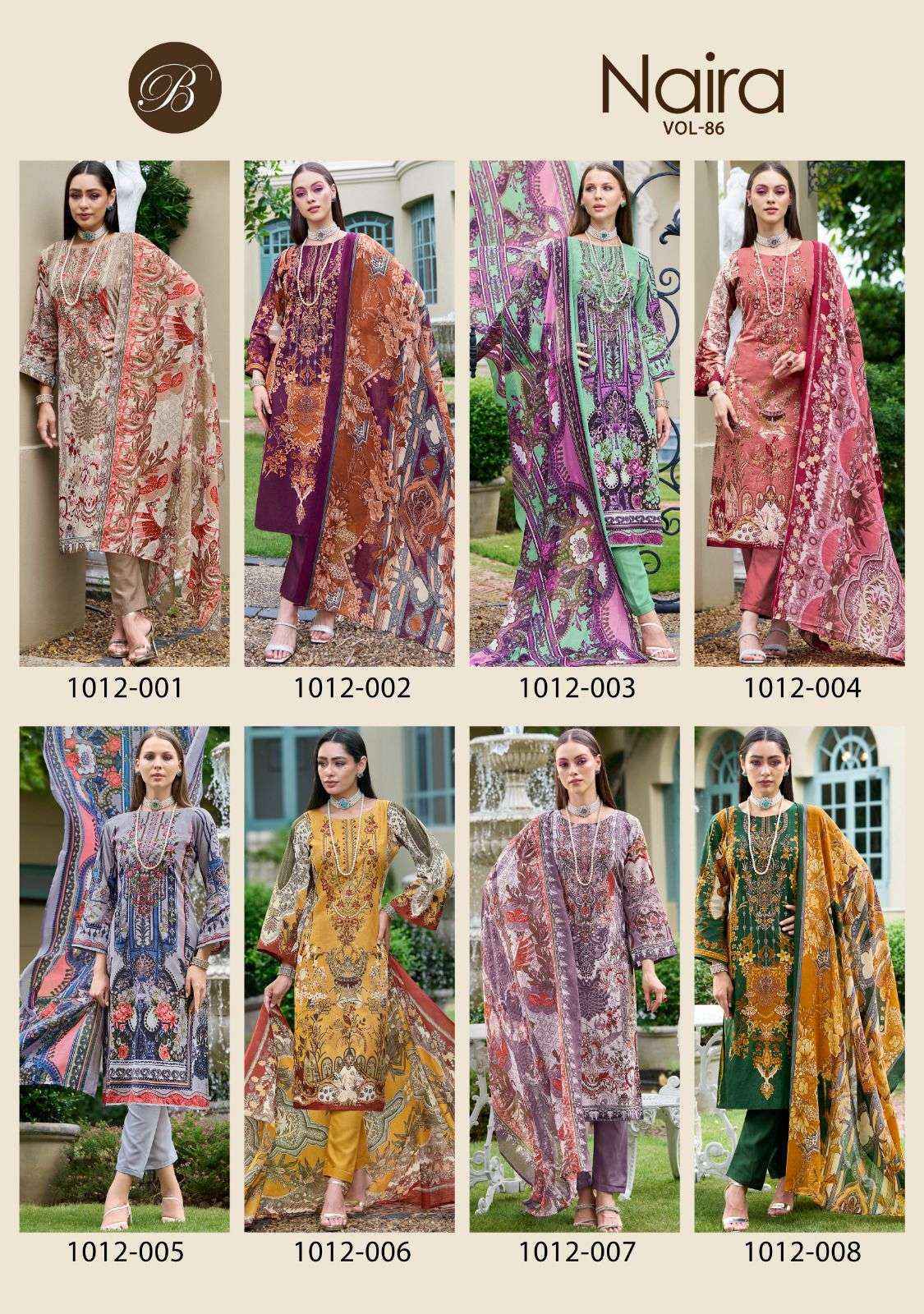 Belliza Naira Vol 86 Cotton Dress Material 8 pcs Cataloge