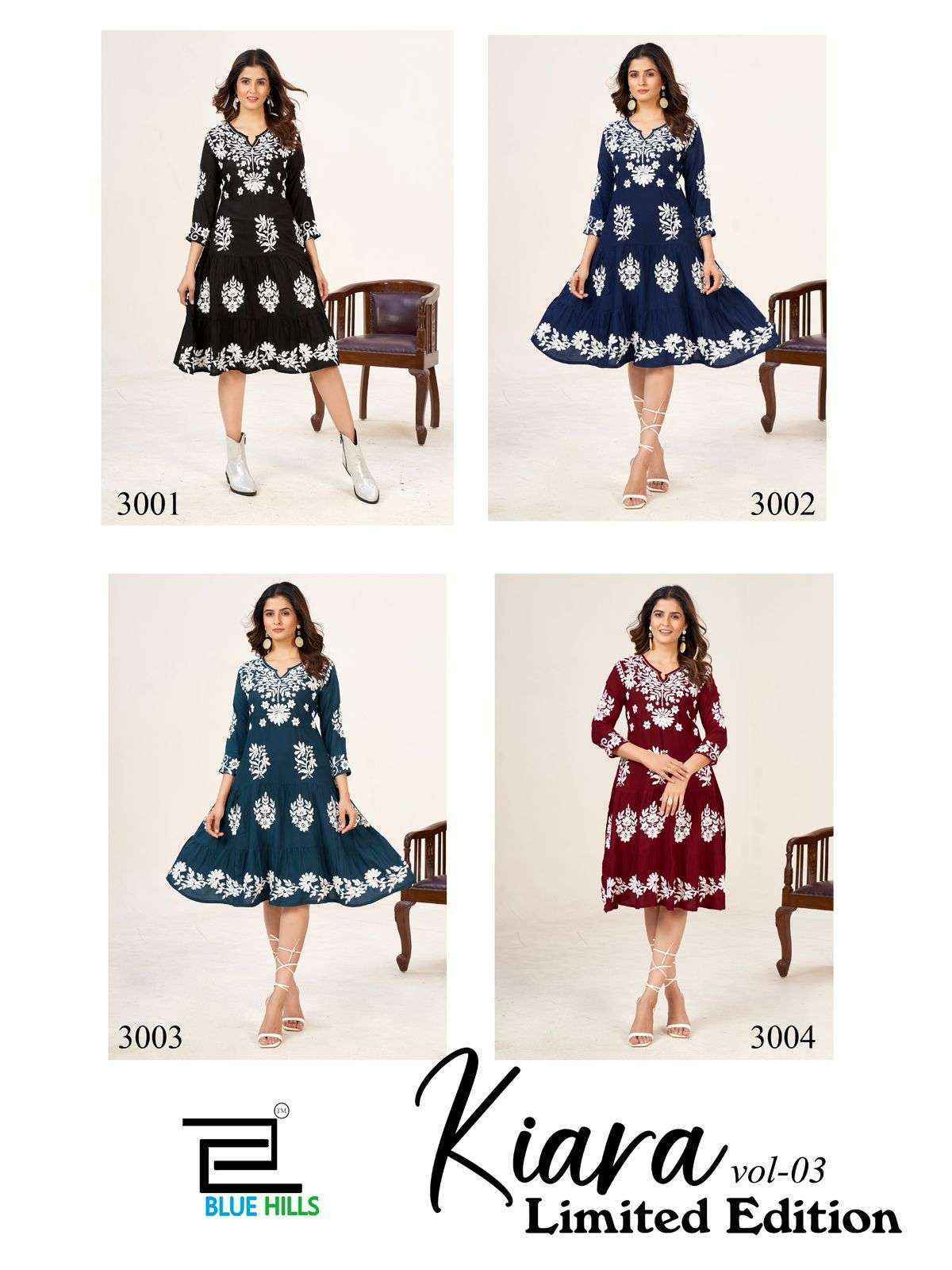Blue Hills Kiara Vol 3 Limited Edition Fancy Weastern Kurtis 4 pcs Catalogue