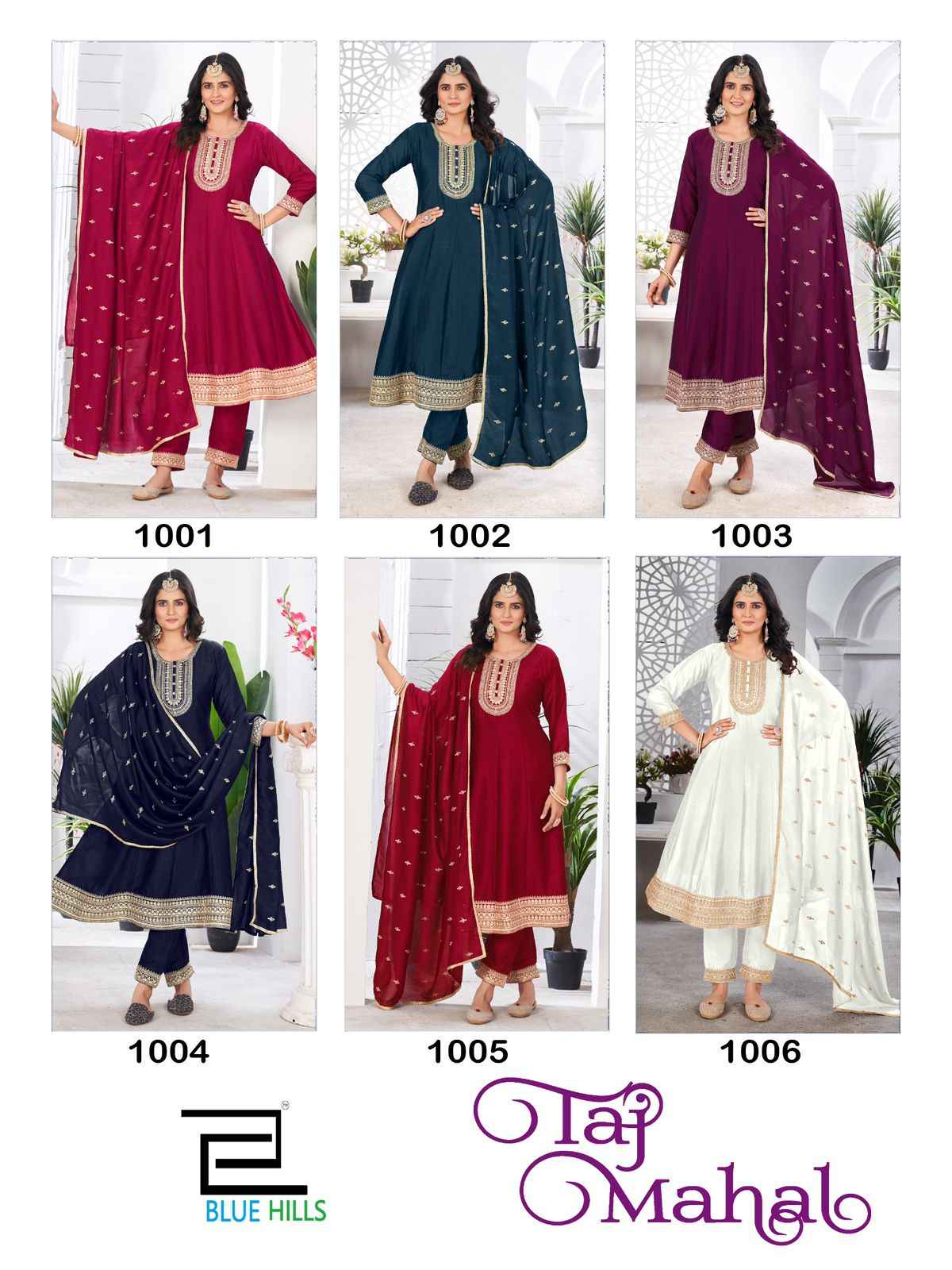 Blue Hills Taj Mahal Vichitra Kurti Combo 6 pcs Catalogue