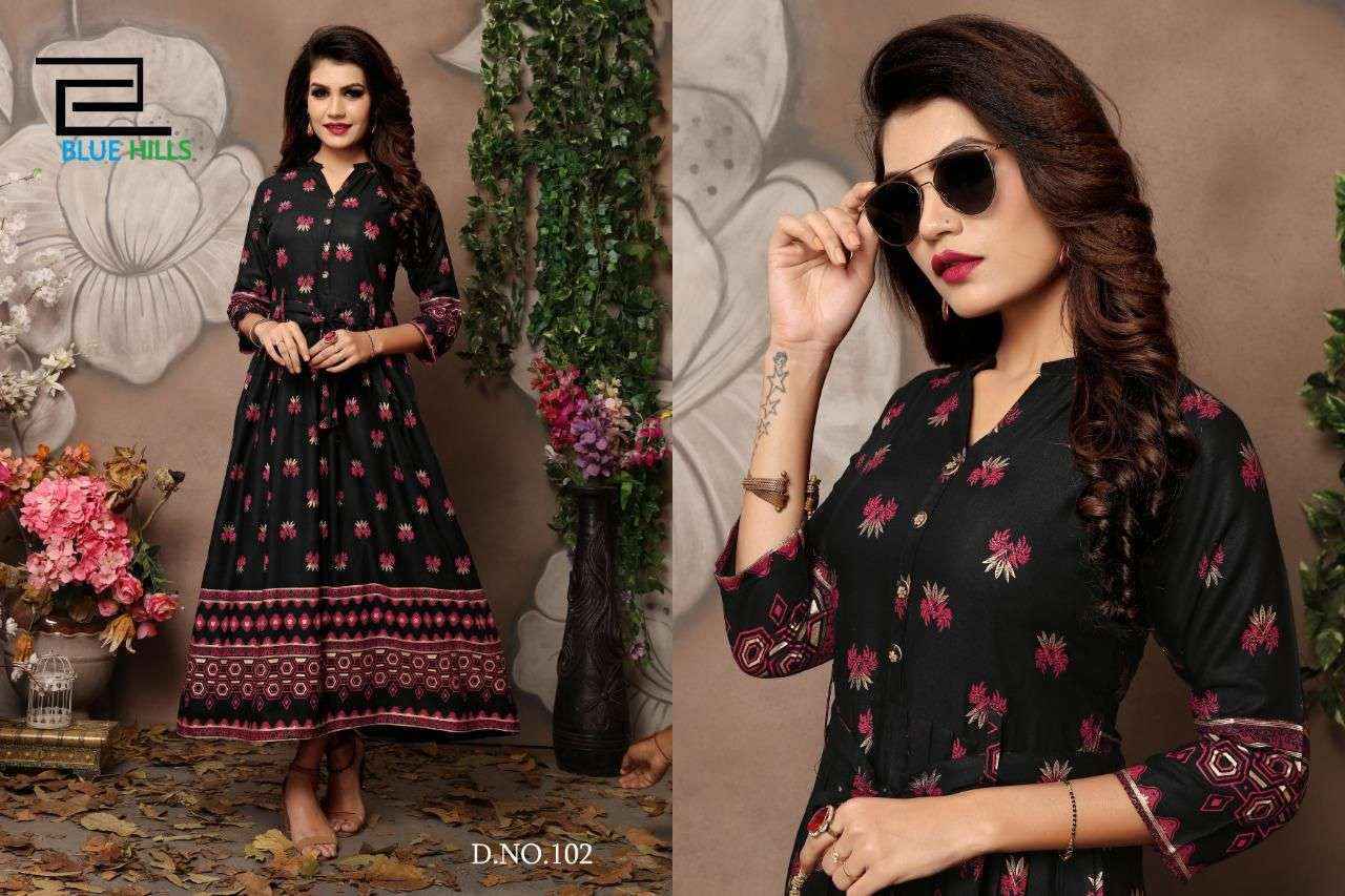 Blue Hills Walkway Vol 1 Rayon Gown 9 pcs Catalogue