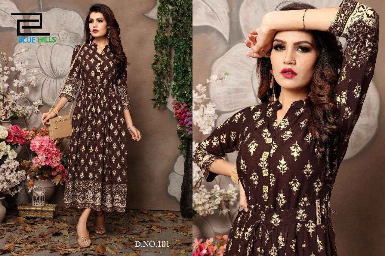 Blue Hills Walkway Vol 1 Rayon Gown 9 pcs Catalogue