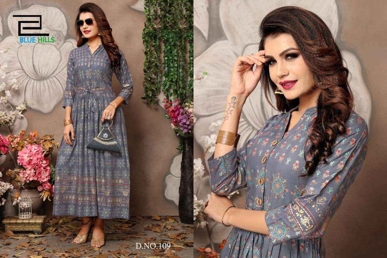 Blue Hills Walkway Vol 1 Rayon Gown 9 pcs Catalogue