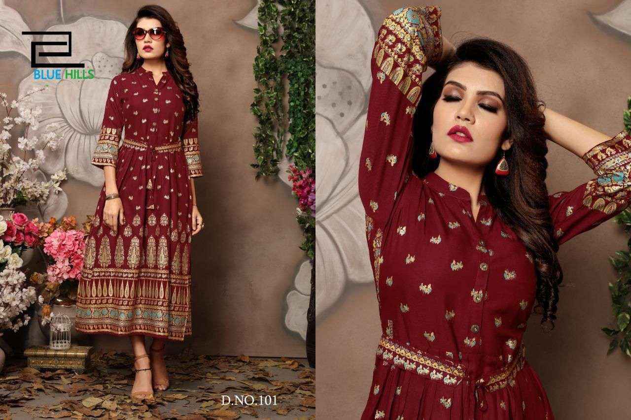 Blue Hills Walkway Vol 1 Rayon Gown 9 pcs Catalogue