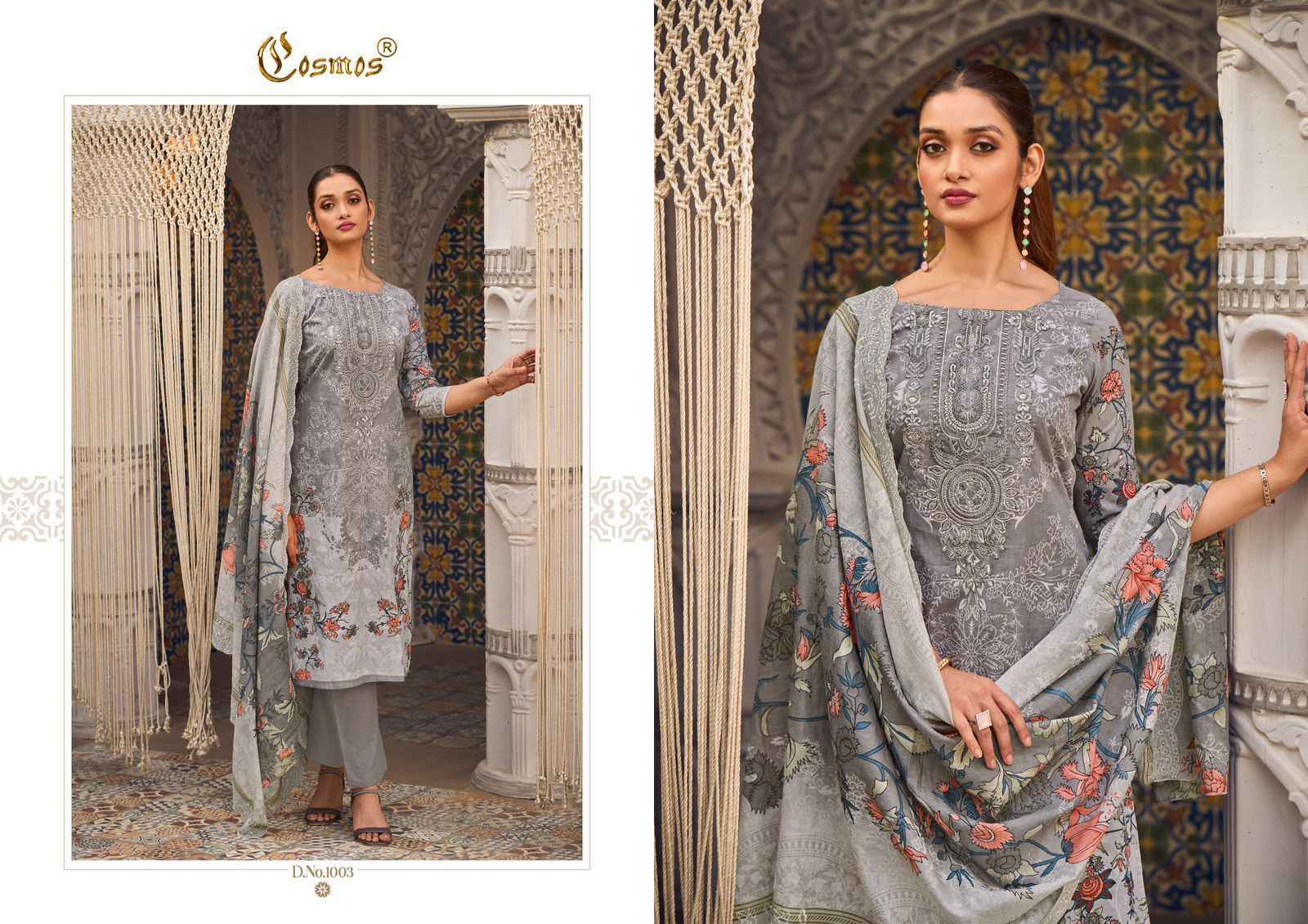 Cosmos Needle Wonder Vol 1 Lawn Cotton Dress Material 8 pcs Catalogue
