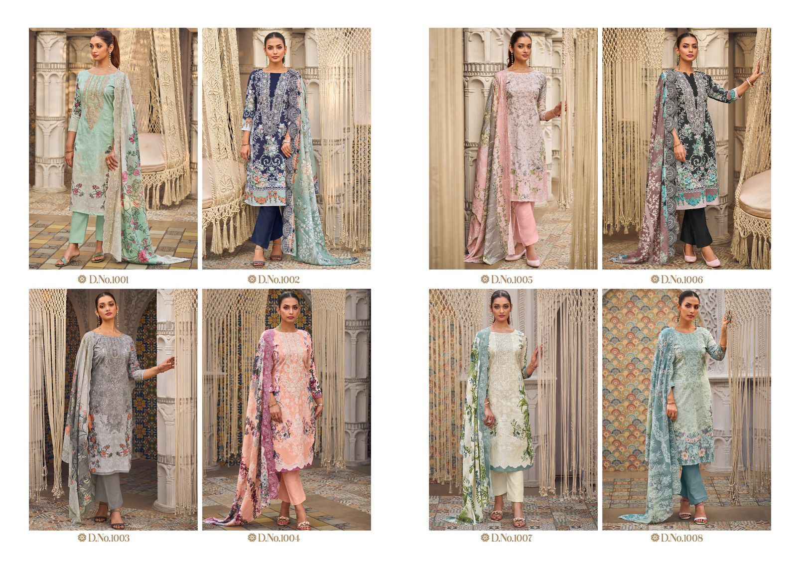 Cosmos Needle Wonder Vol 1 Lawn Cotton Dress Material 8 pcs Catalogue
