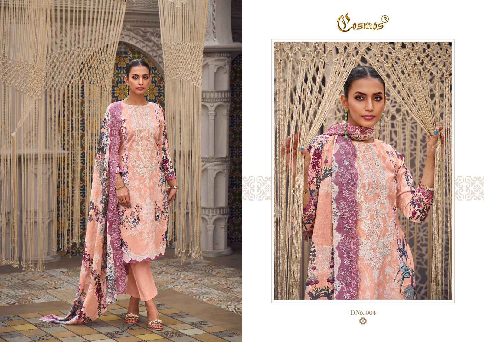 Cosmos Needle Wonder Vol 1 Lawn Cotton Dress Material 8 pcs Catalogue
