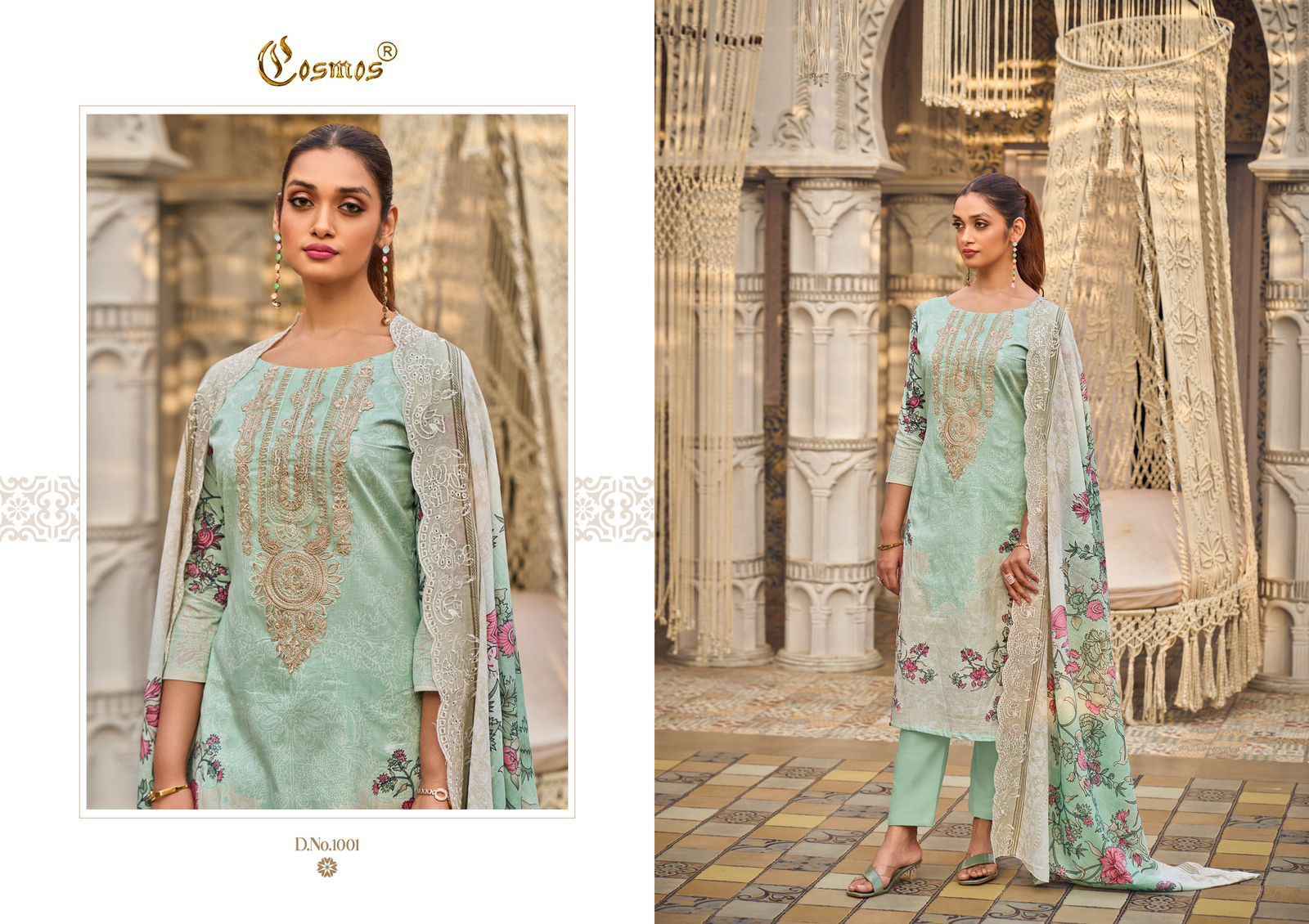Cosmos Needle Wonder Vol 1 Lawn Cotton Dress Material 8 pcs Catalogue