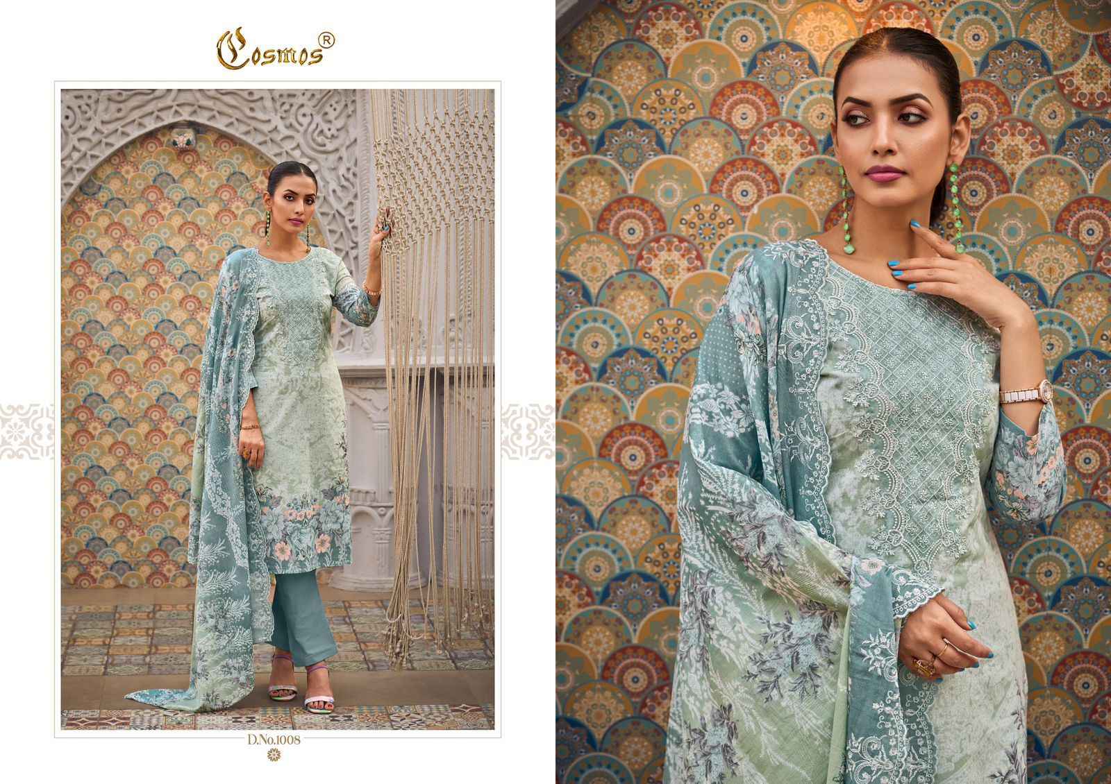 Cosmos Needle Wonder Vol 1 Lawn Cotton Dress Material 8 pcs Catalogue