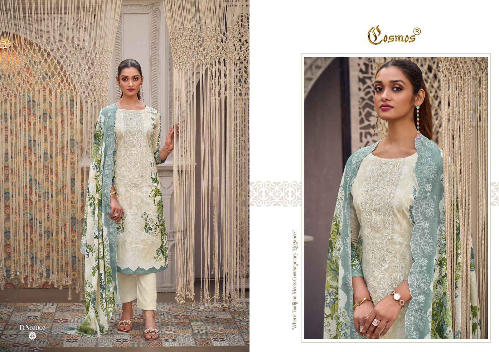 Cosmos Needle Wonder Vol 1 Lawn Cotton Dress Material 8 pcs Catalogue
