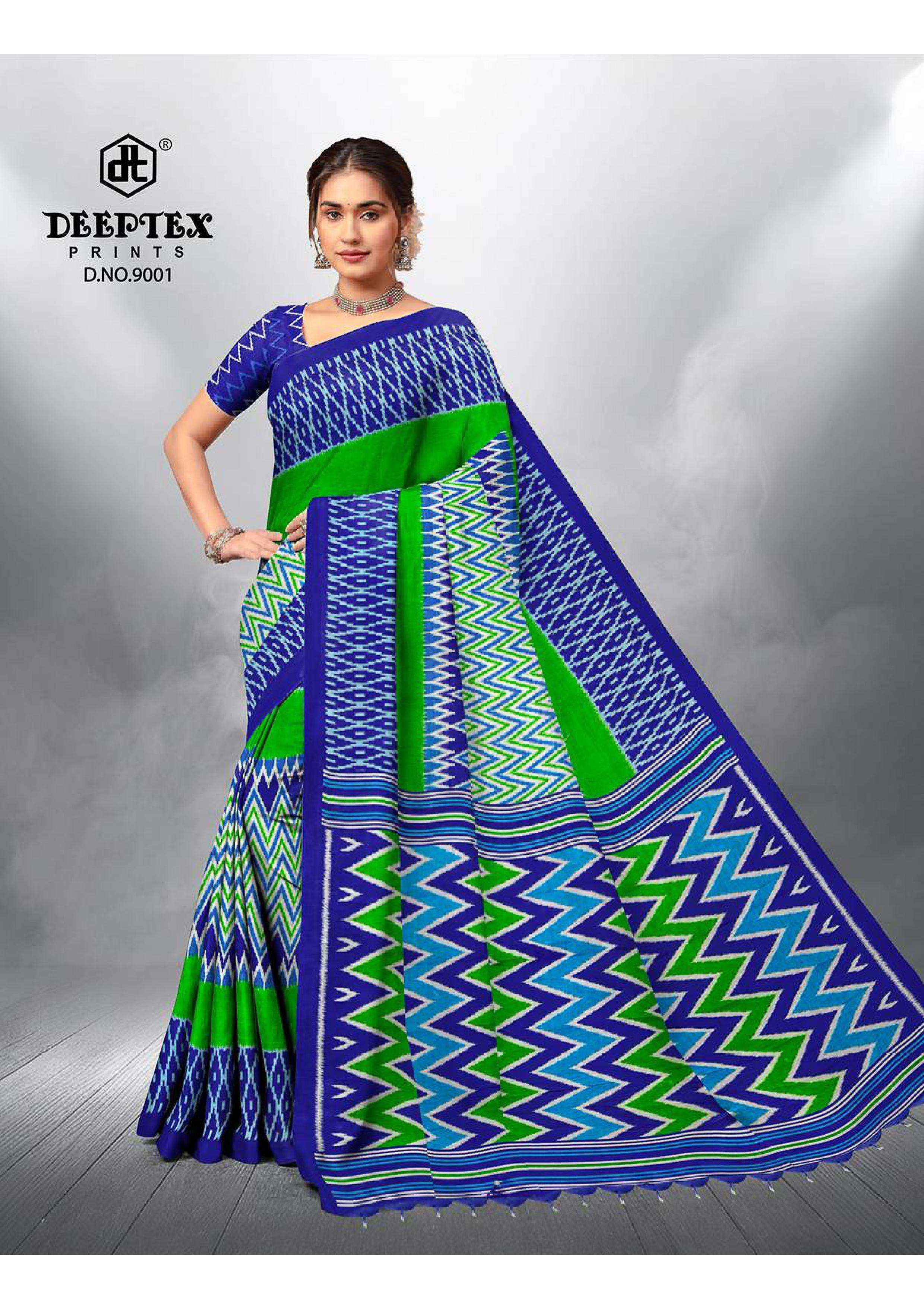 Deeptex Ikkat Special Vol 9 Cotton Saree 10 pcs Catalogue
