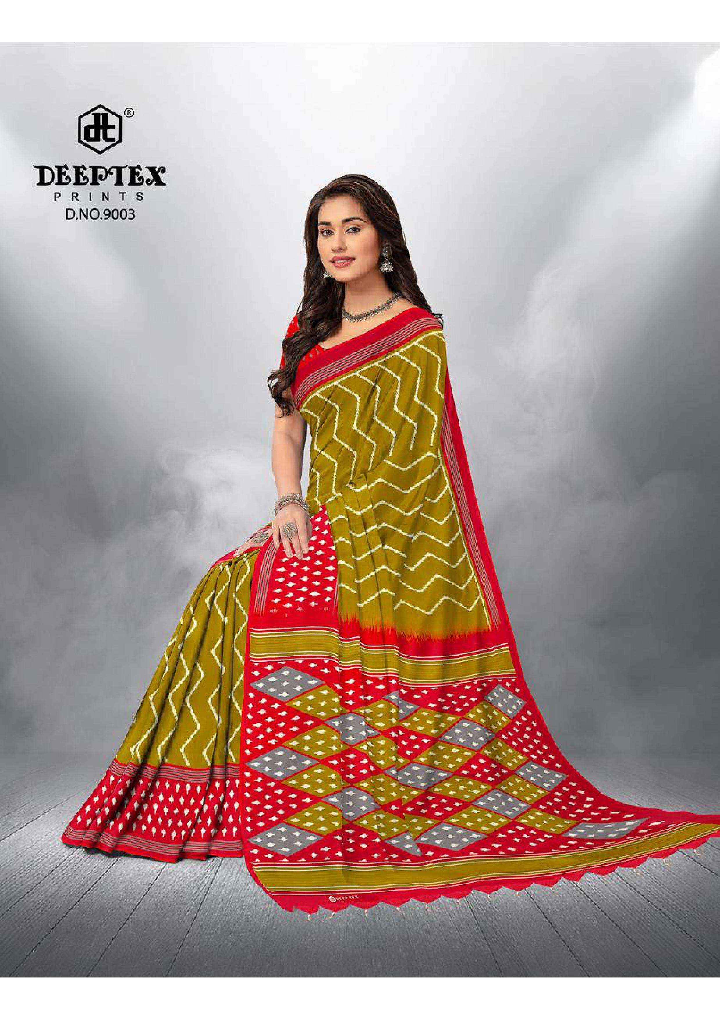 Deeptex Ikkat Special Vol 9 Cotton Saree 10 pcs Catalogue