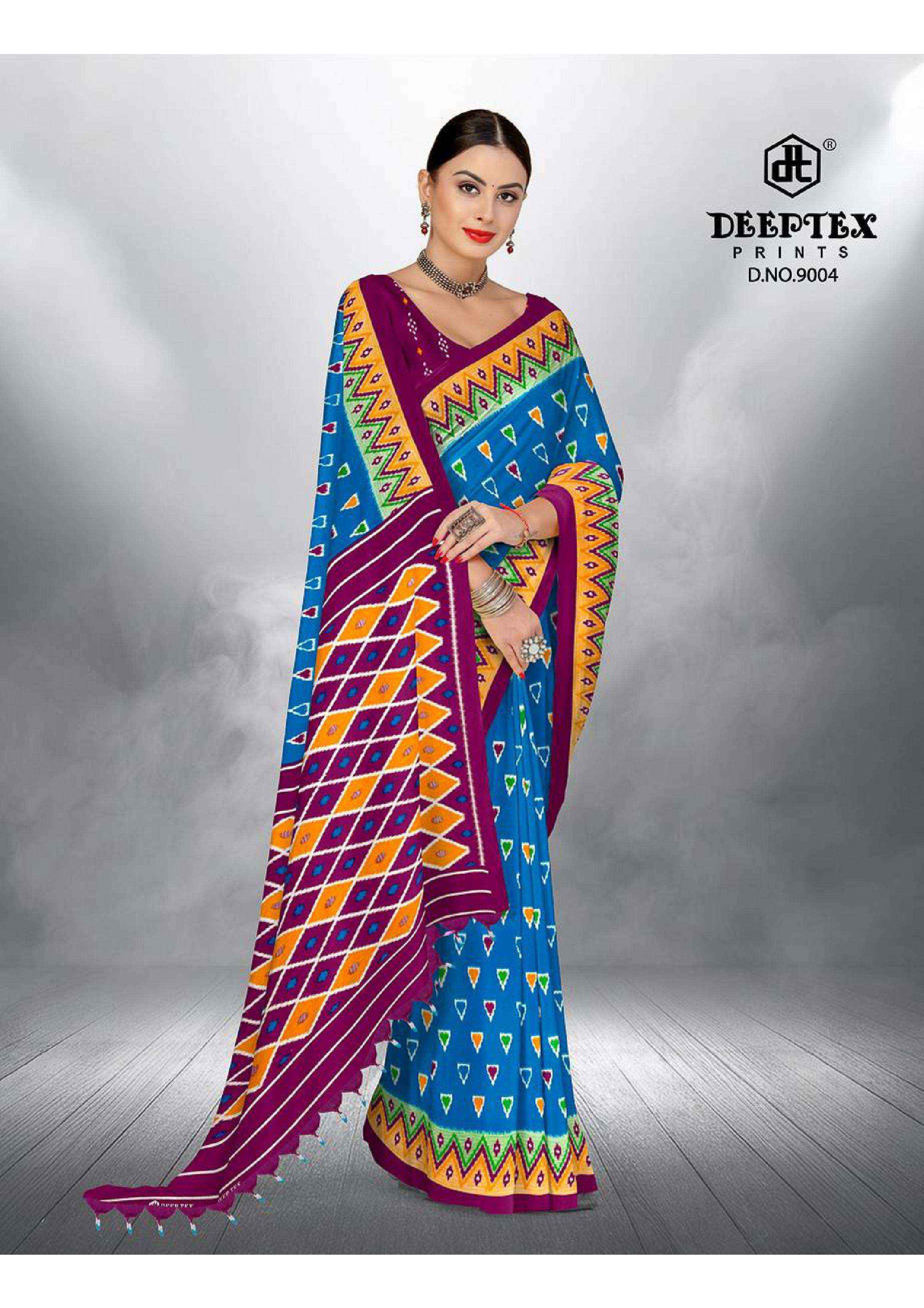 Deeptex Ikkat Special Vol 9 Cotton Saree 10 pcs Catalogue