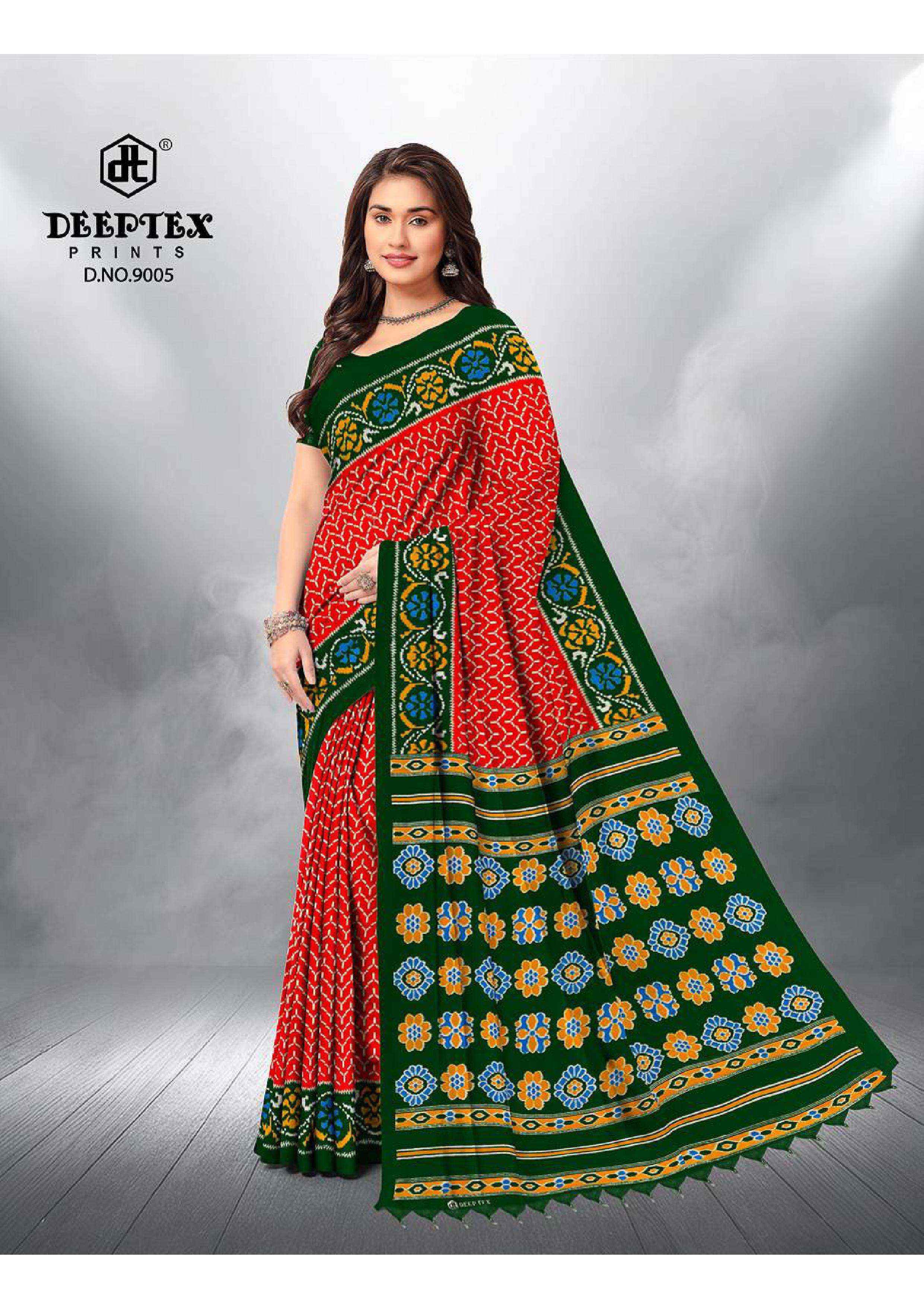 Deeptex Ikkat Special Vol 9 Cotton Saree 10 pcs Catalogue