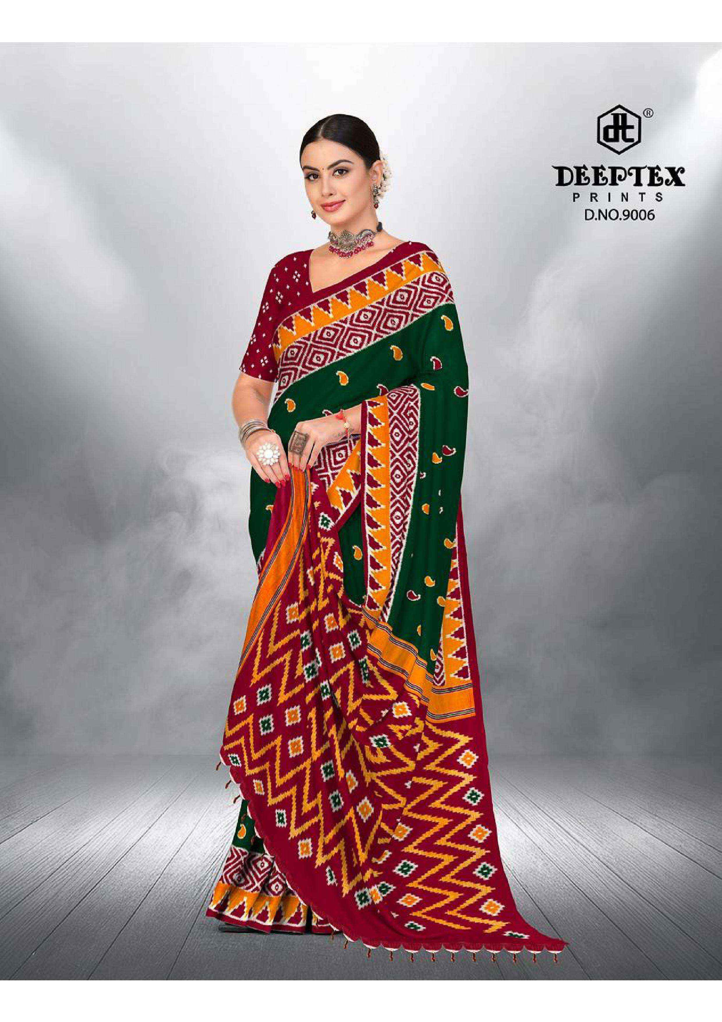 Deeptex Ikkat Special Vol 9 Cotton Saree 10 pcs Catalogue