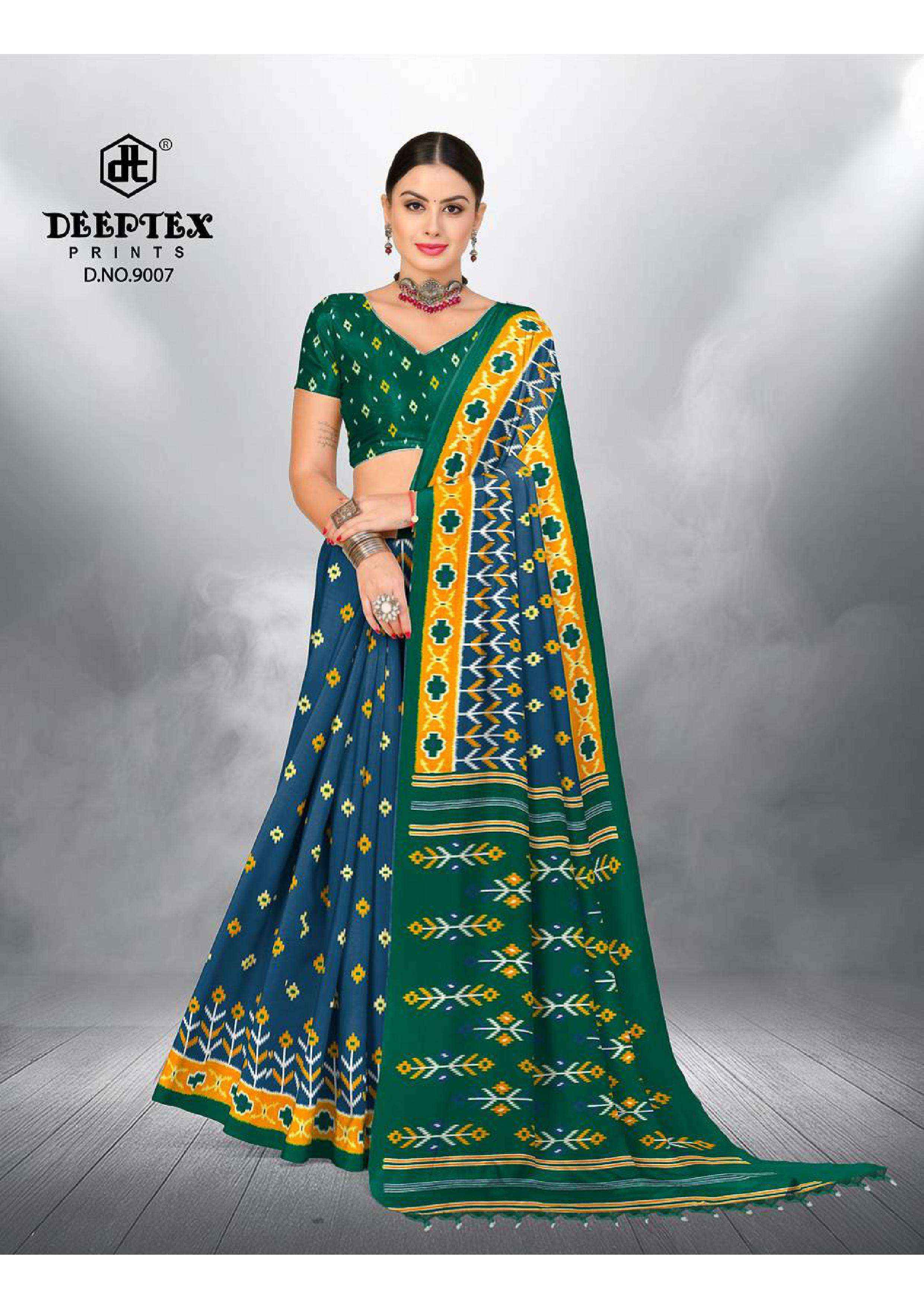 Deeptex Ikkat Special Vol 9 Cotton Saree 10 pcs Catalogue