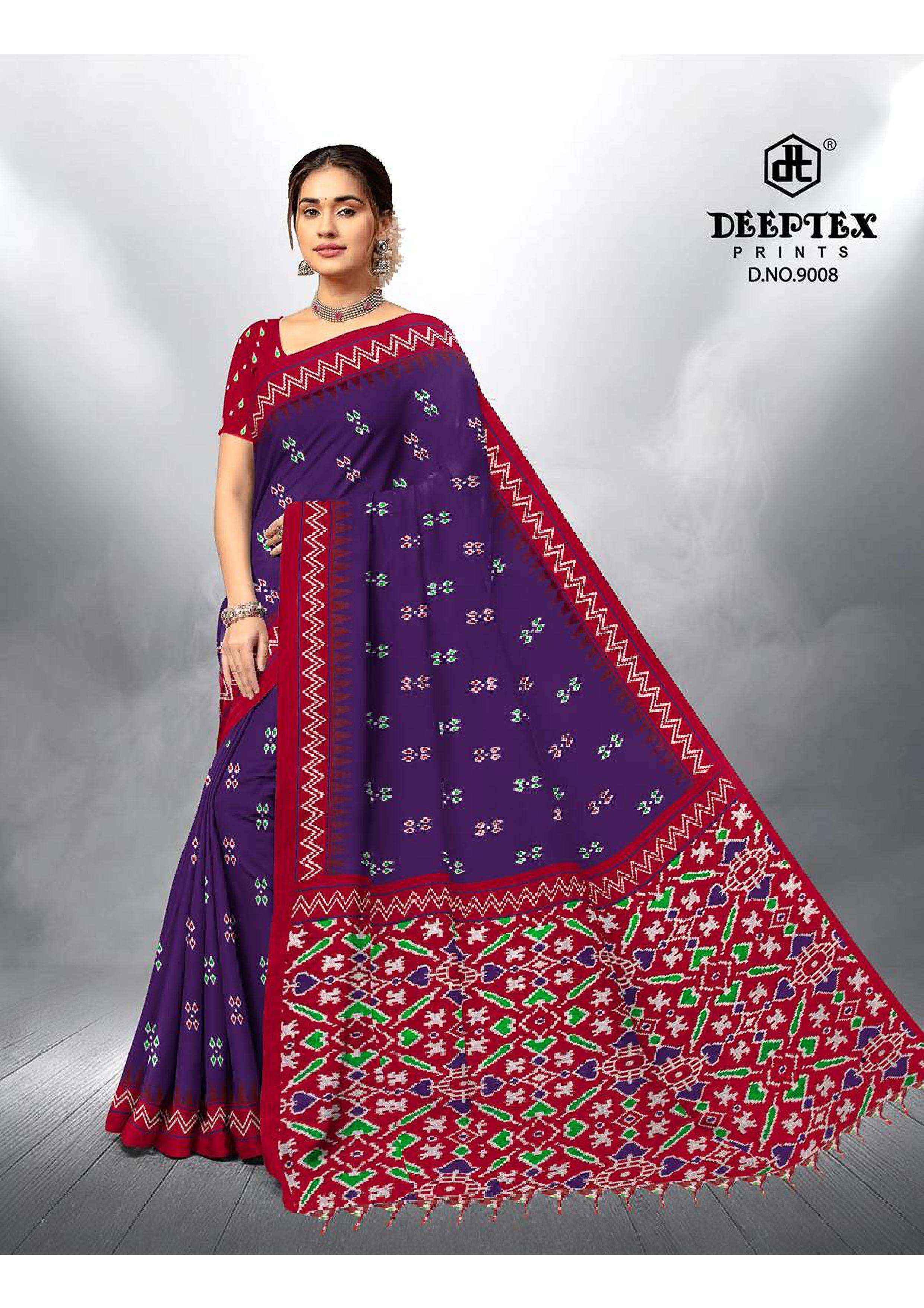 Deeptex Ikkat Special Vol 9 Cotton Saree 10 pcs Catalogue