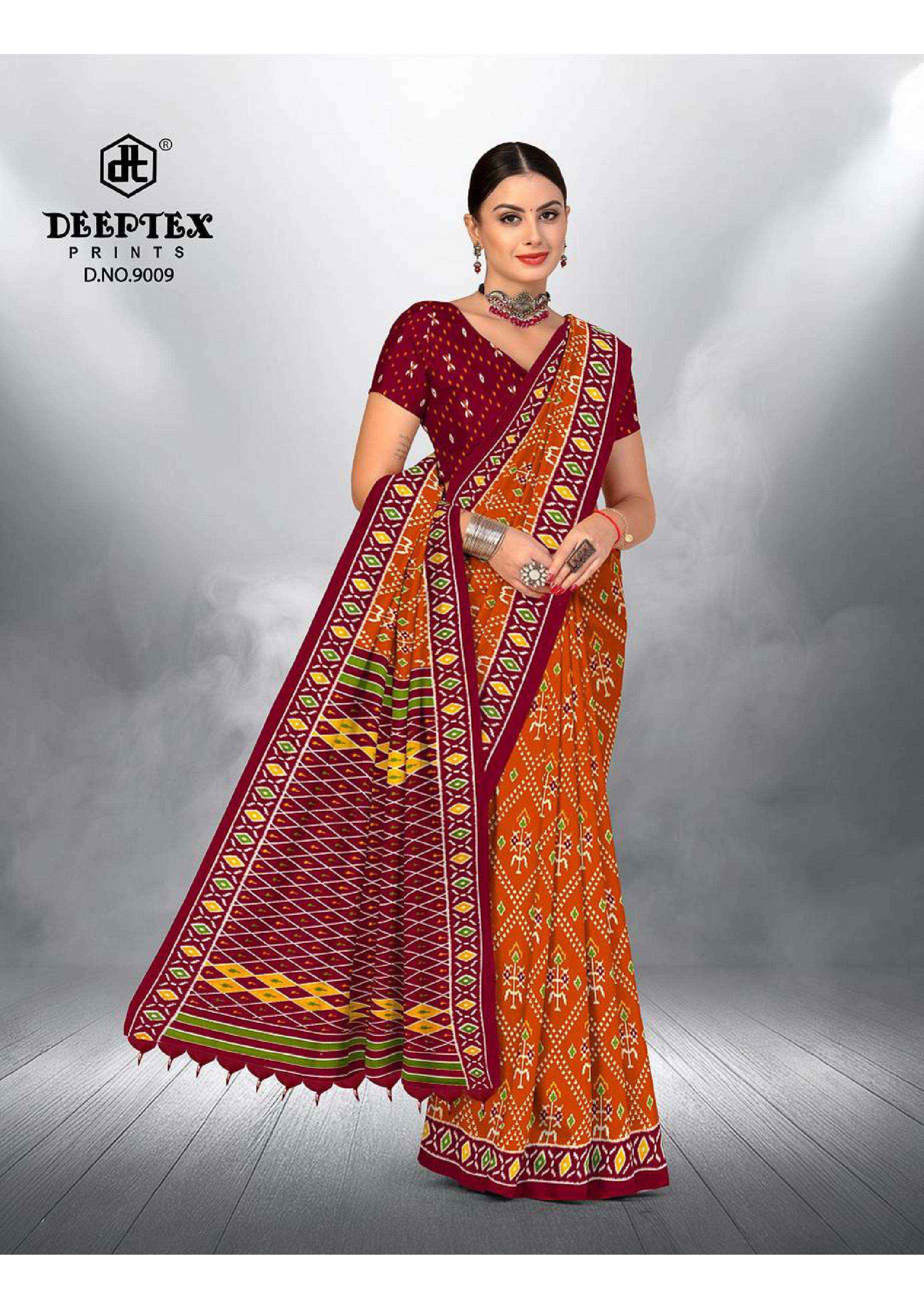 Deeptex Ikkat Special Vol 9 Cotton Saree 10 pcs Catalogue