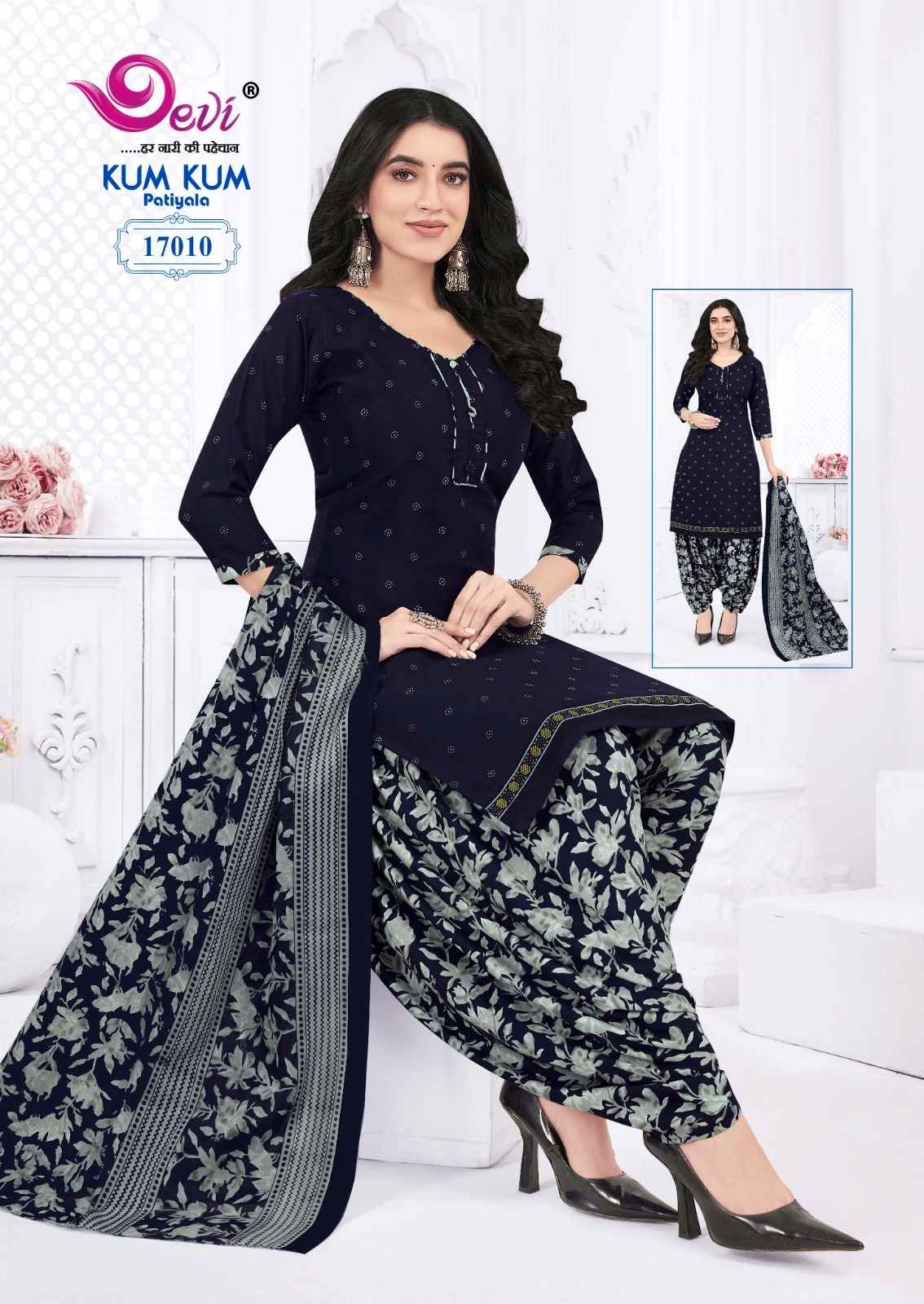 Devi Kum Kum Patiyala Vol 17 Readymade Indo Cotton Dress 12 pcs Catalogue