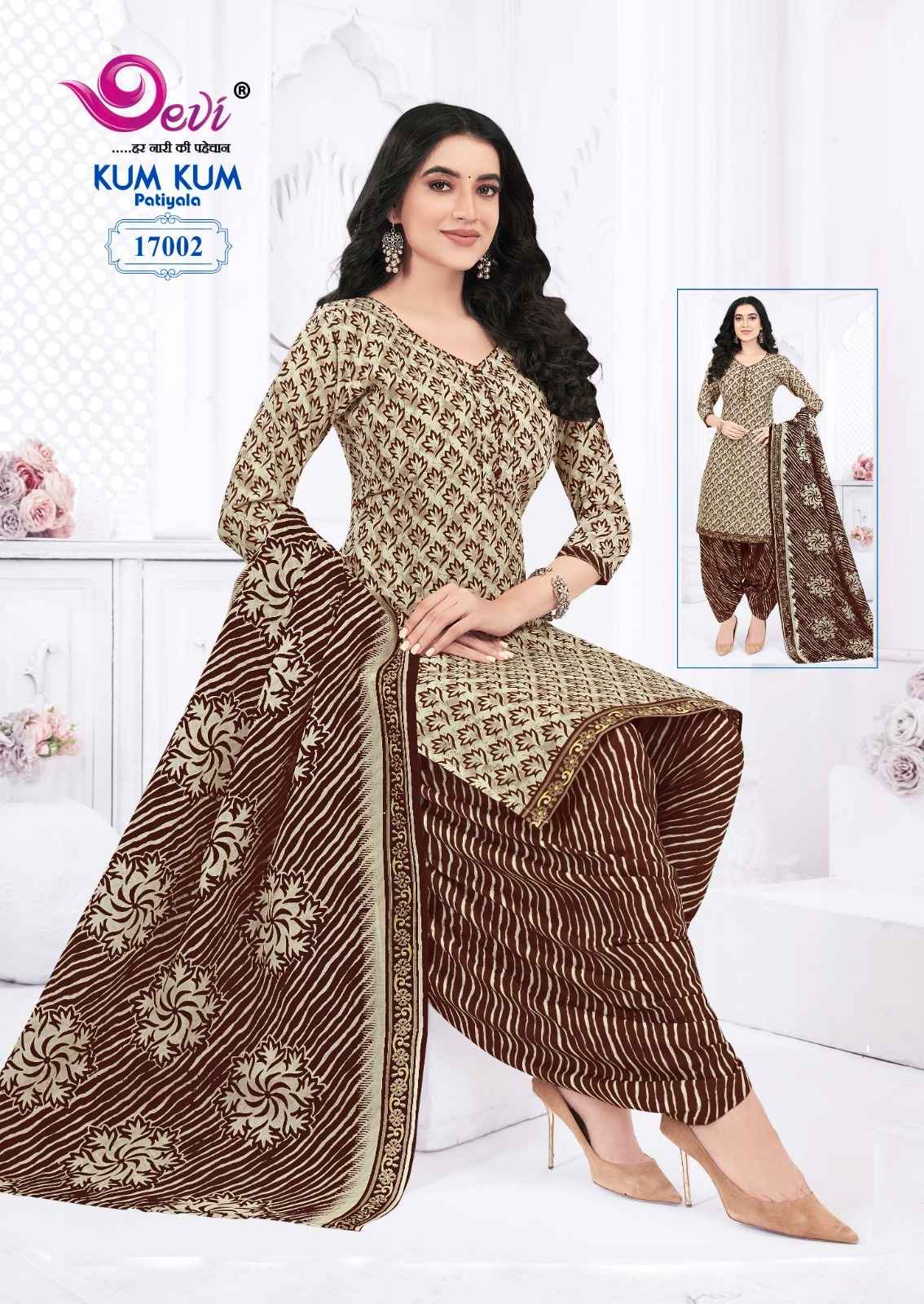 Devi Kum Kum Patiyala Vol 17 Readymade Indo Cotton Dress 12 pcs Catalogue