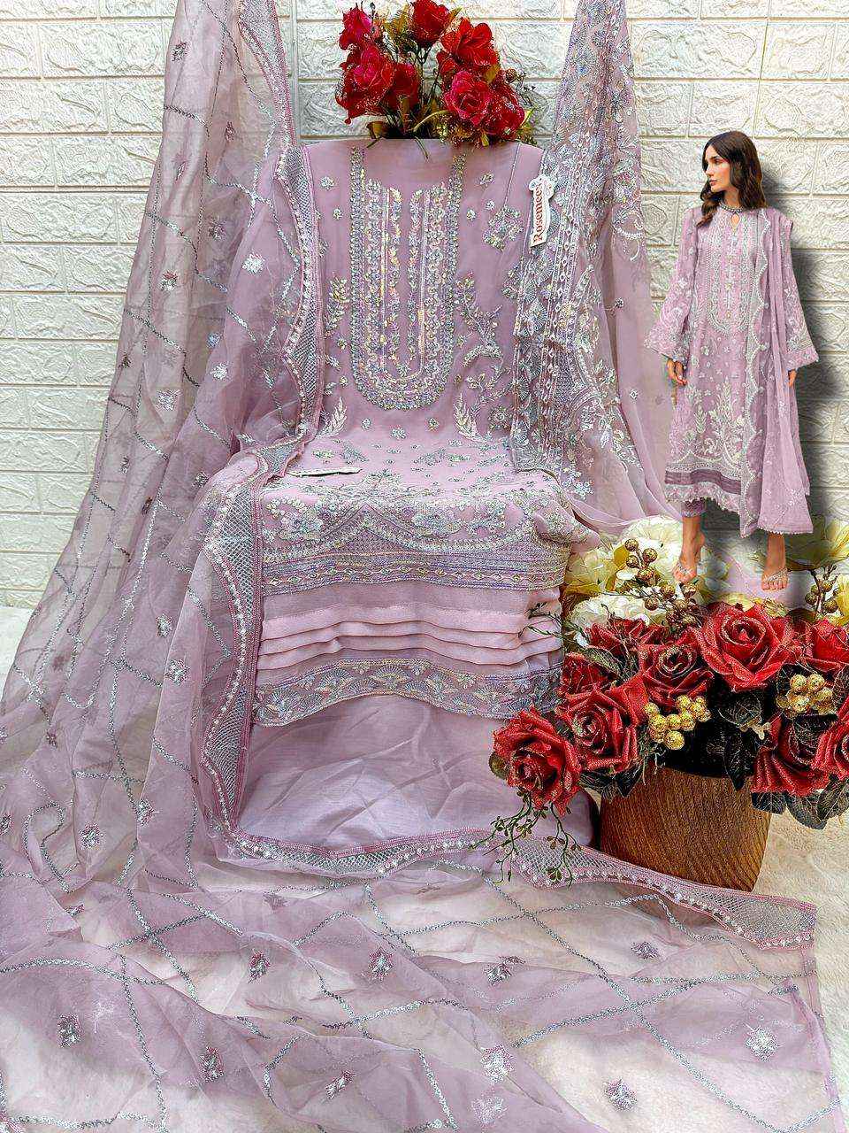 Fepic Rosemeen C 1700 Georgette Dress Material 4 pcs Catalogue