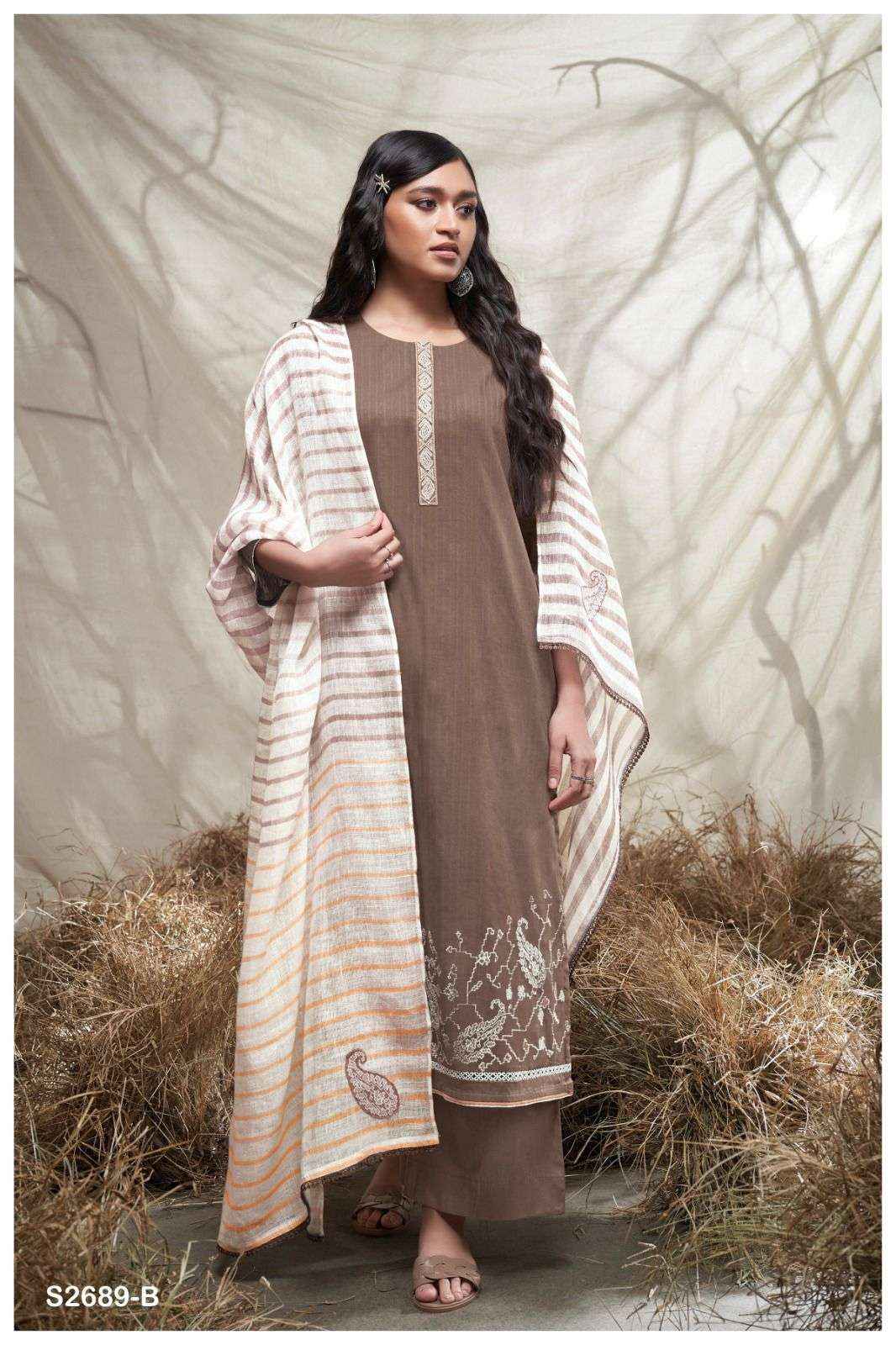 Ganga Leisha 2689 Cotton Dress Material 4 pcs Catalogue