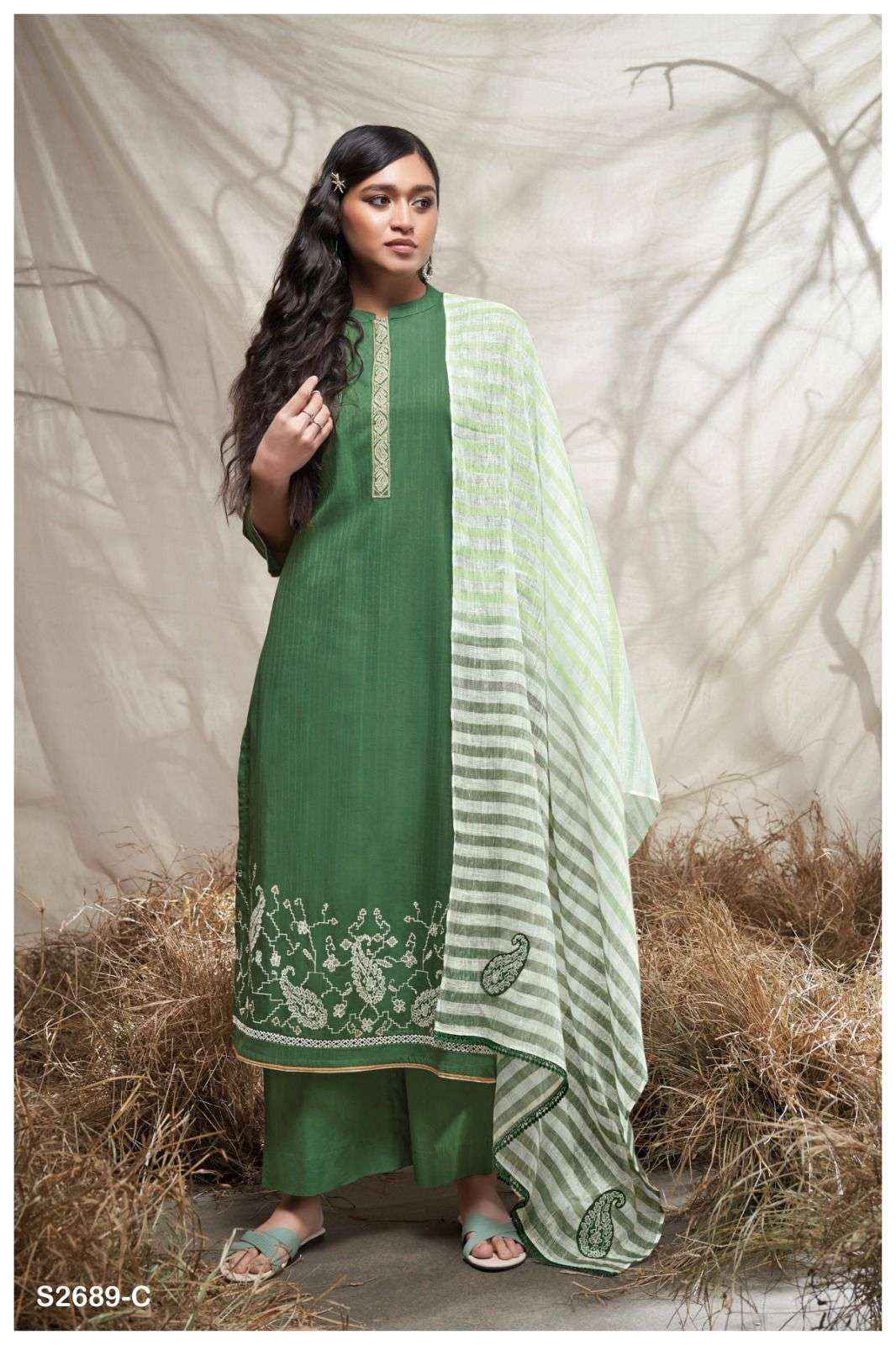 Ganga Leisha 2689 Cotton Dress Material 4 pcs Catalogue