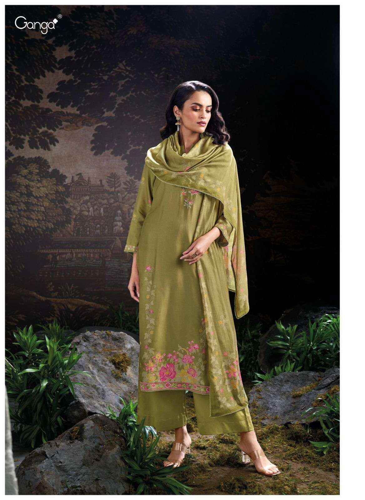 Ganga Onora Silk Dress Material 6 pcs Catalogue
