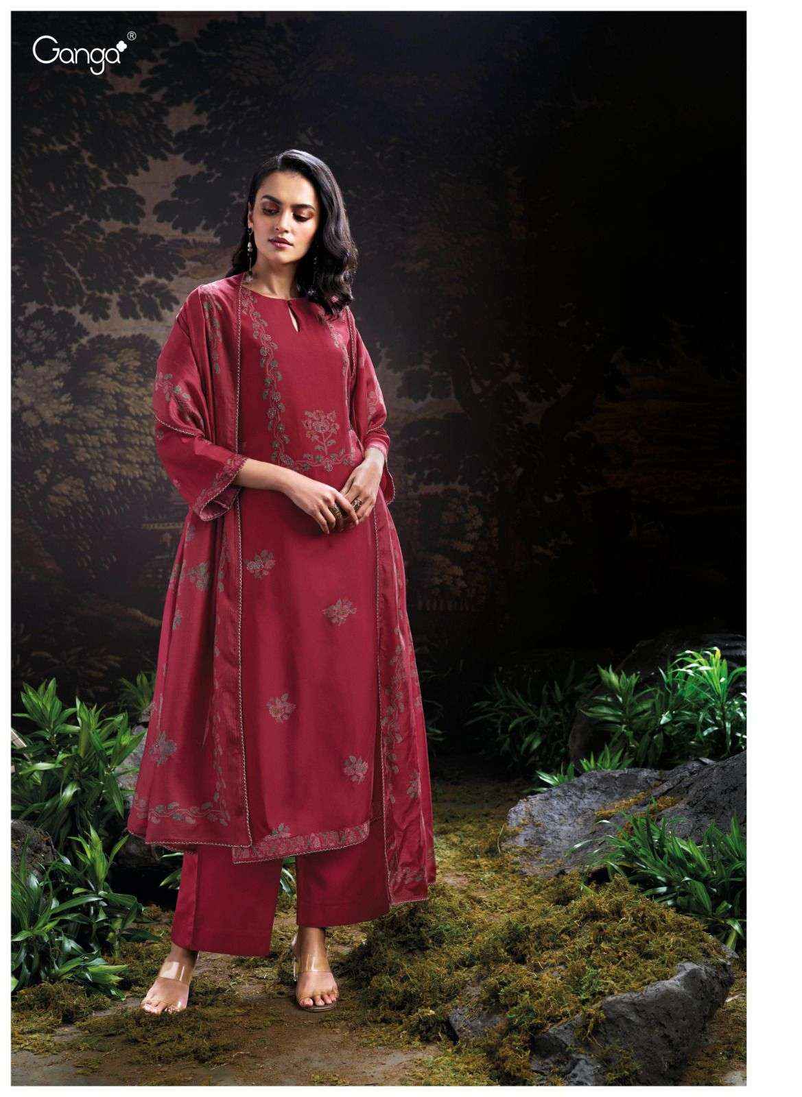 Ganga Onora Silk Dress Material 6 pcs Catalogue