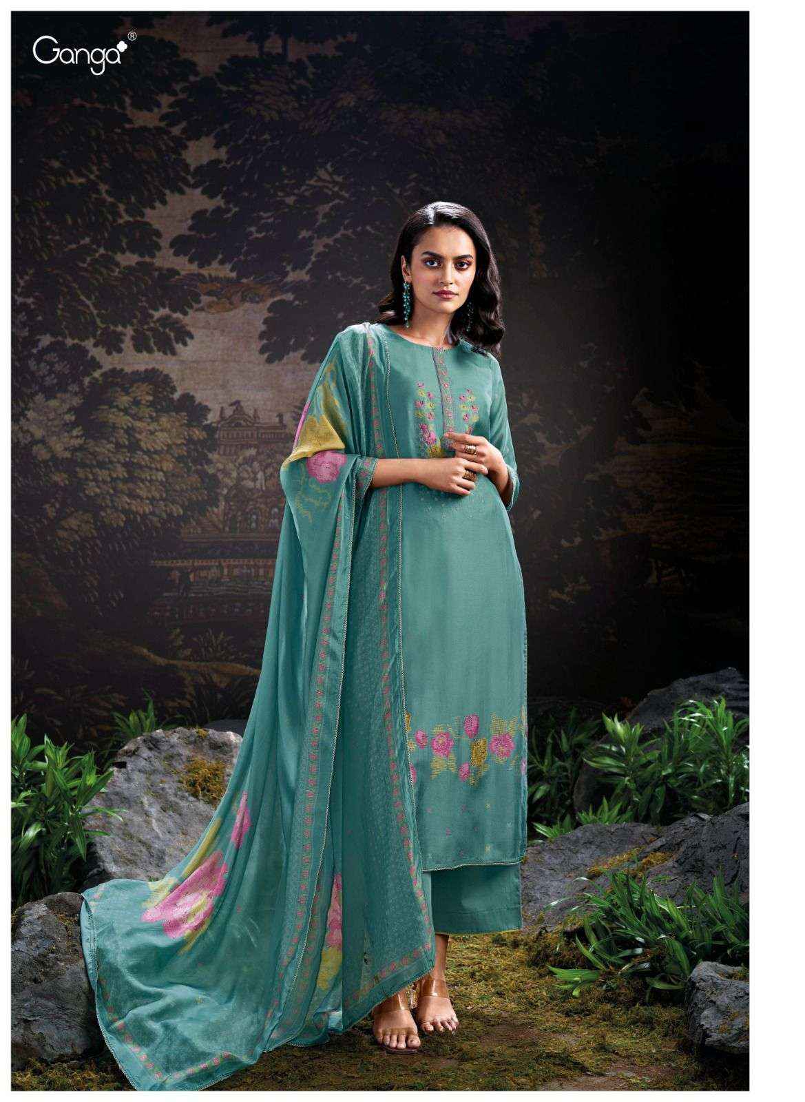 Ganga Onora Silk Dress Material 6 pcs Catalogue